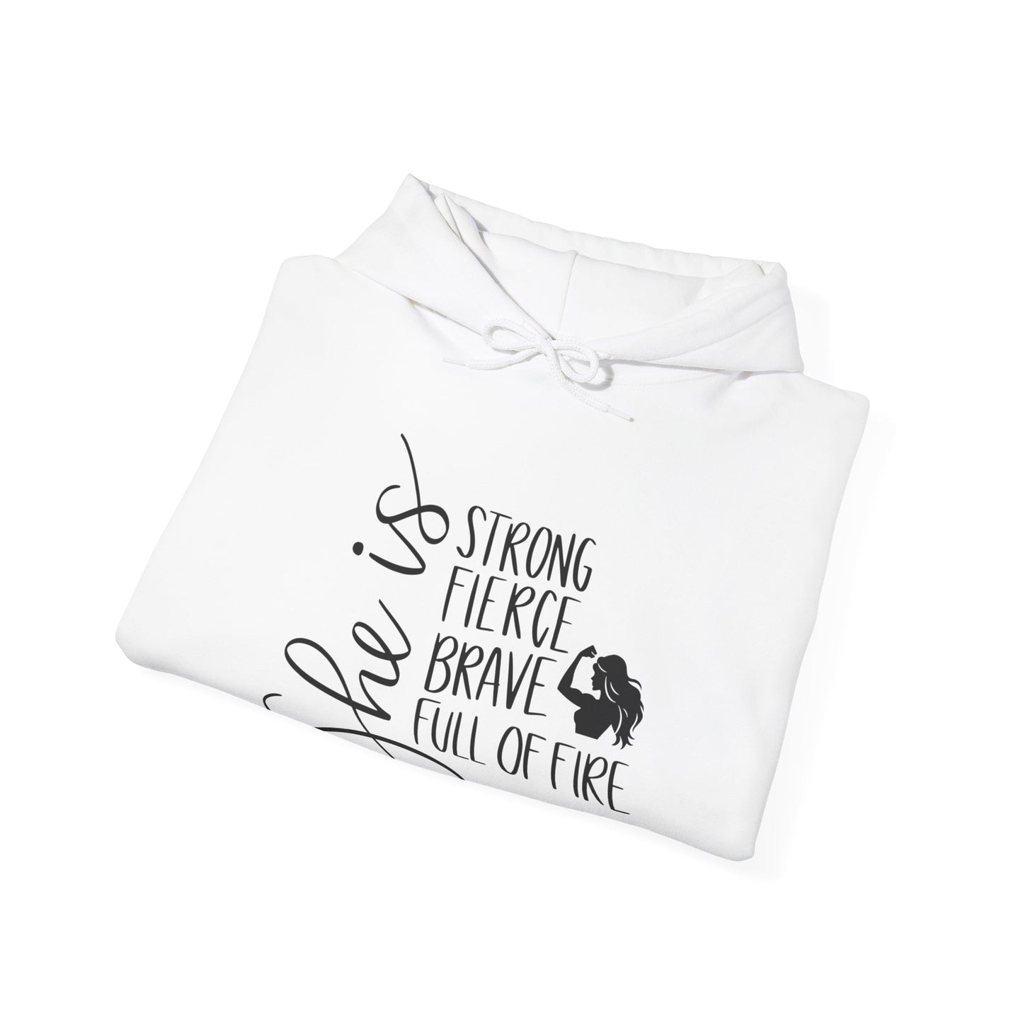 She Is Strong Fierce Brave Unisex Heavy Blend™ Hooded Sweatshirt
