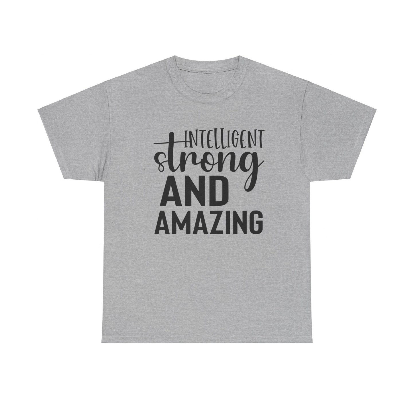 Intelligent Strong Printed T Shirt with Hearts