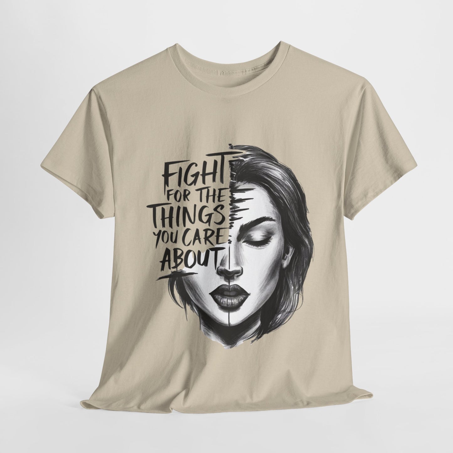 Fight Printed T Shirt with Hearts