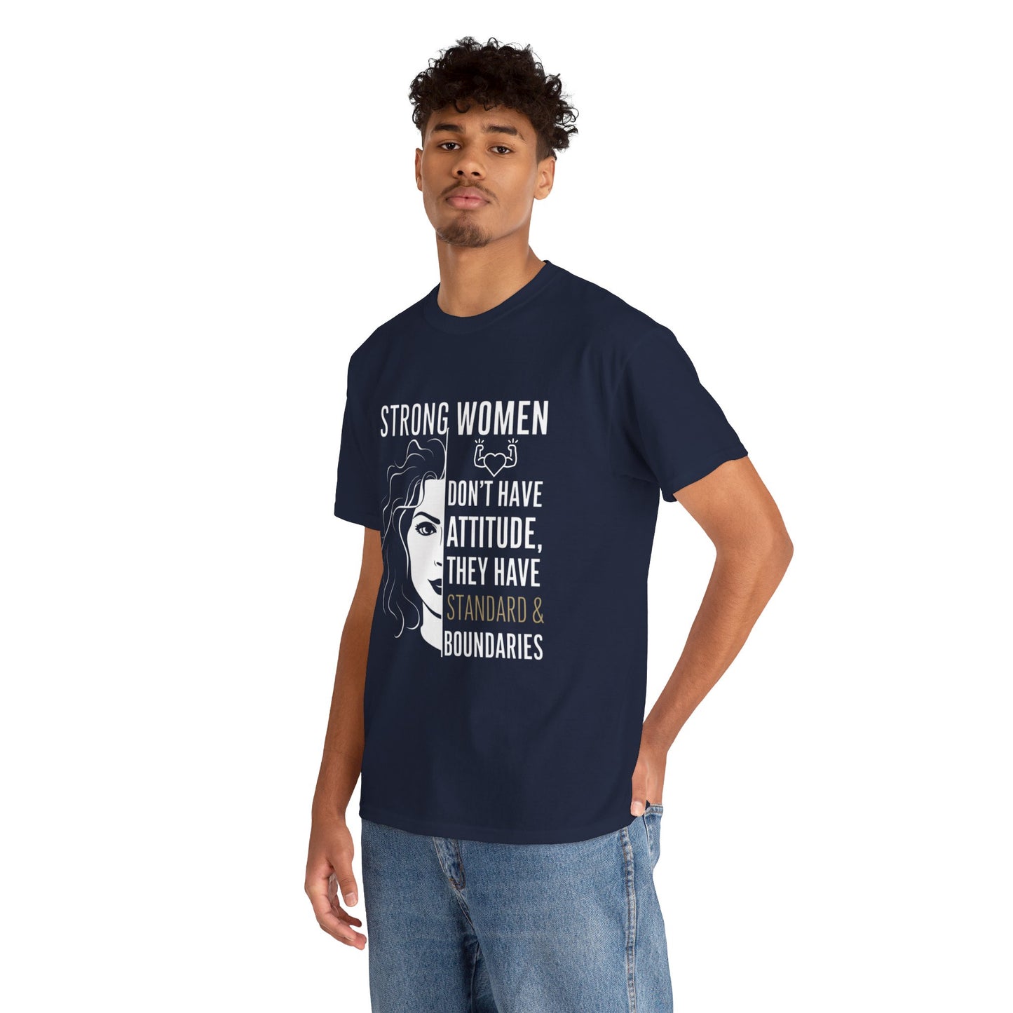 Strong Women Printed T Shirt with Hearts