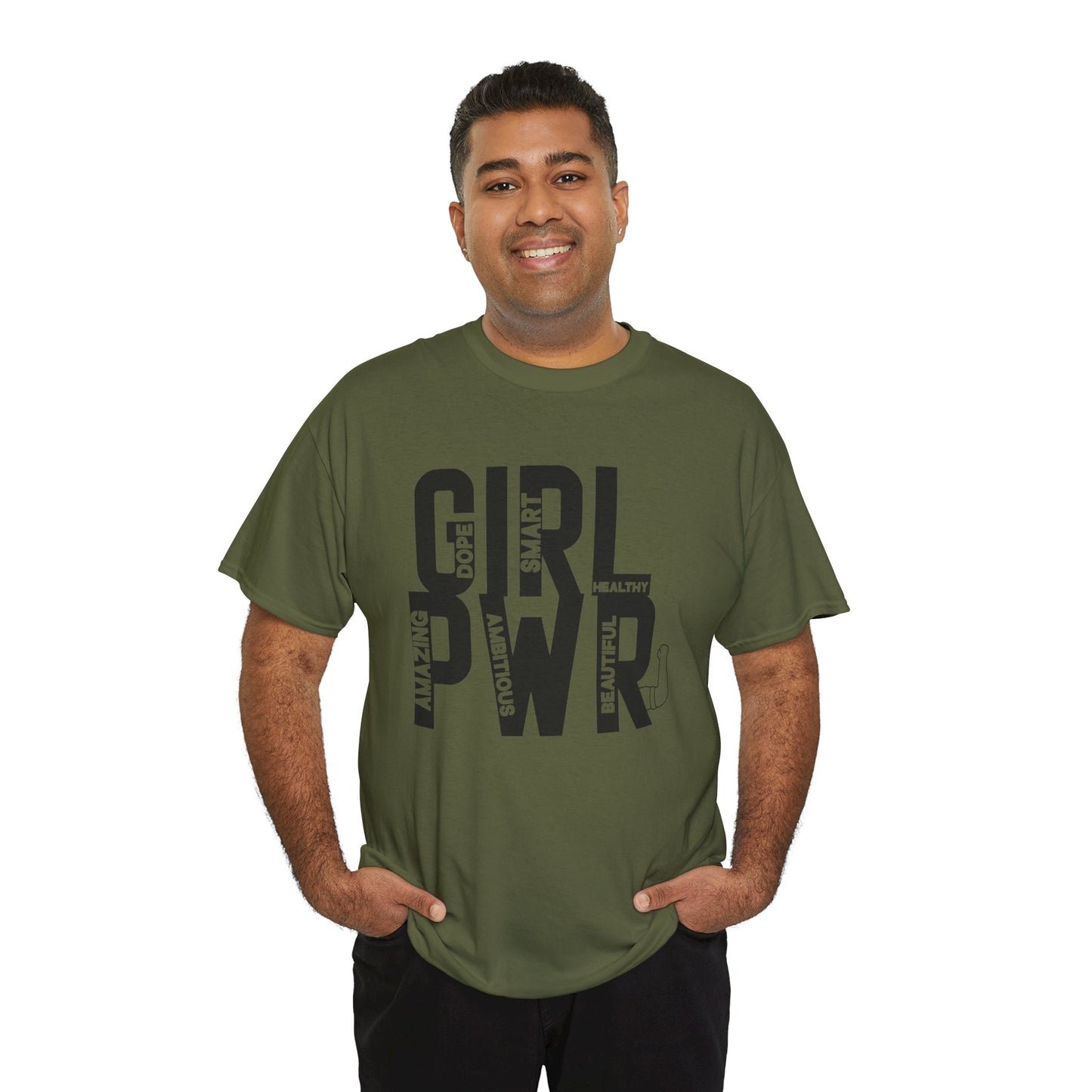 GIRL PWR Printed T Shirt with Hearts