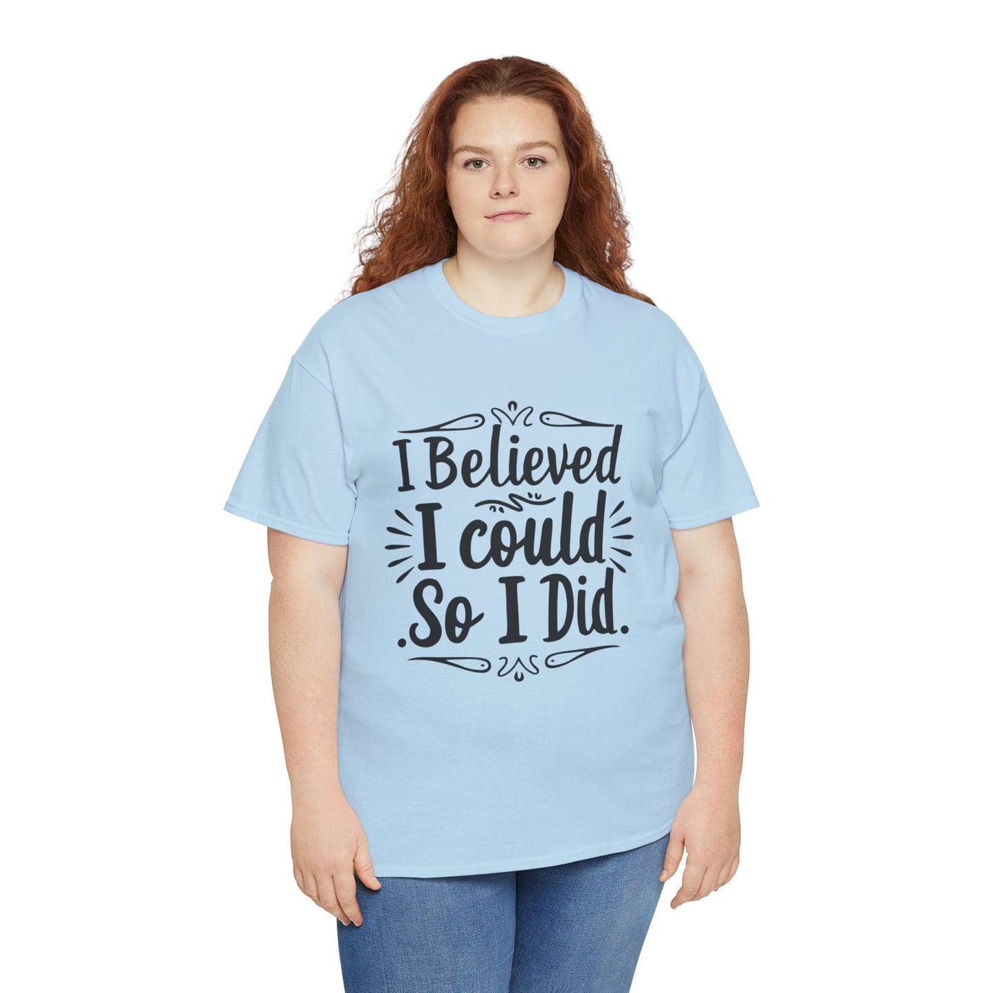 I Believed Printed T Shirt with Hearts