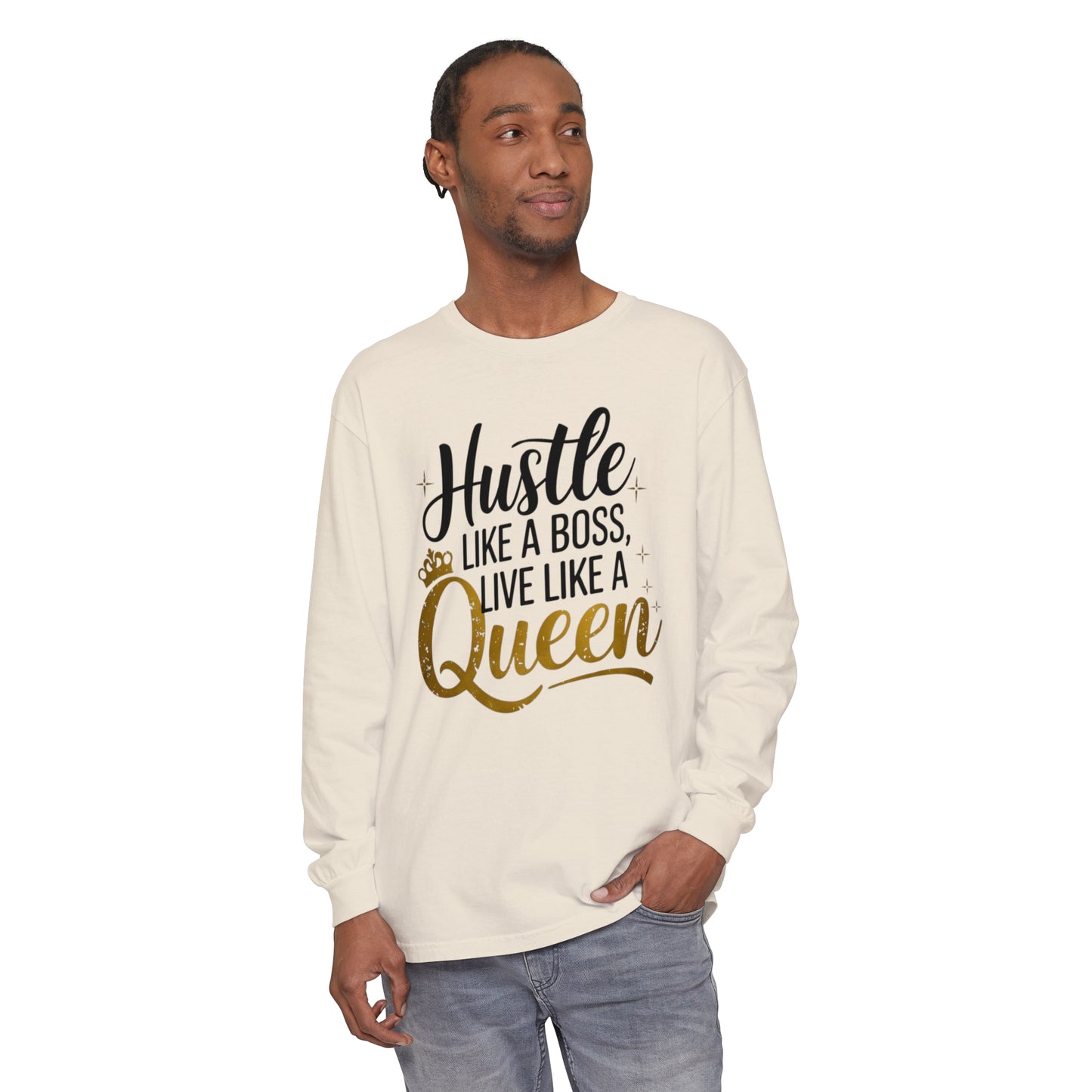 Hustle Women Garment-dyed Long Sleeve T-Shirt