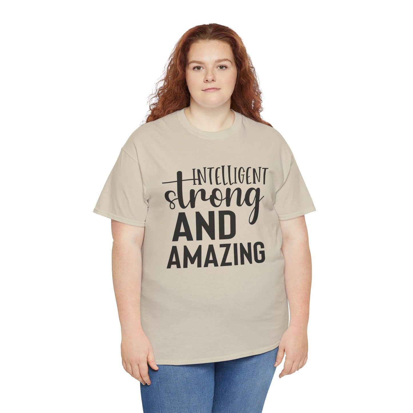Intelligent Strong Printed T Shirt with Hearts