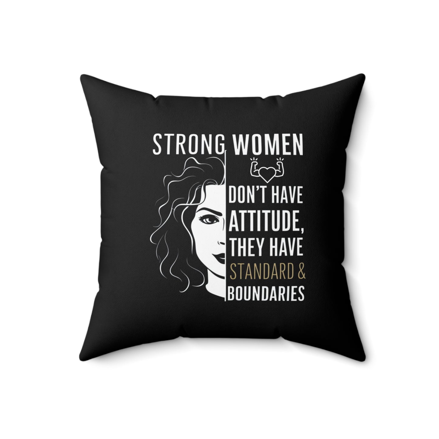 Strong Women Spun Polyester Square Pillow
