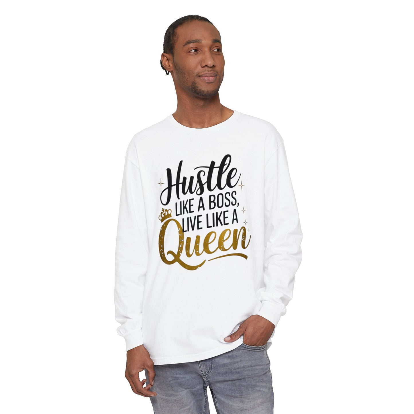 Hustle Women Garment-dyed Long Sleeve T-Shirt