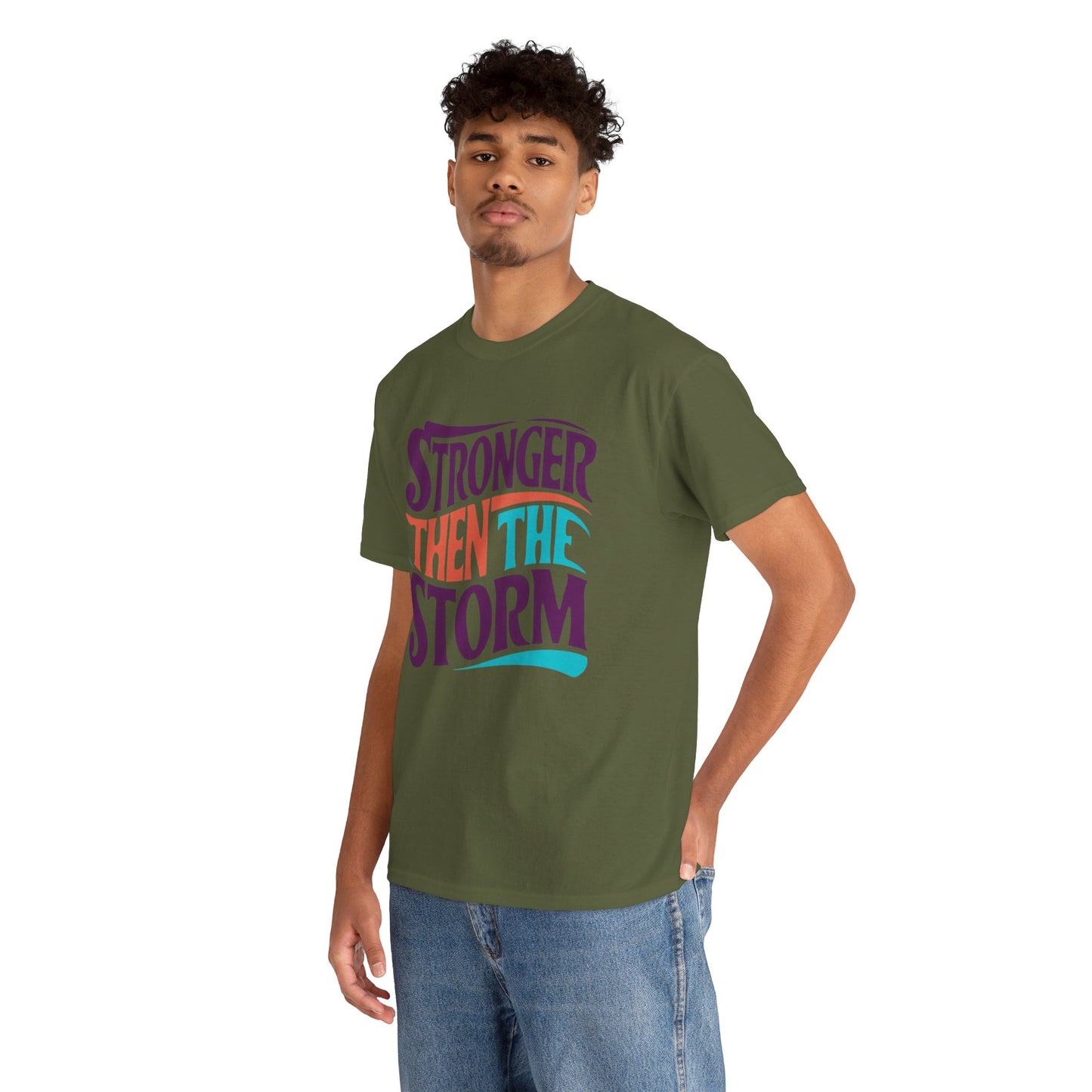 Stronger Then  Printed T Shirt with Hearts