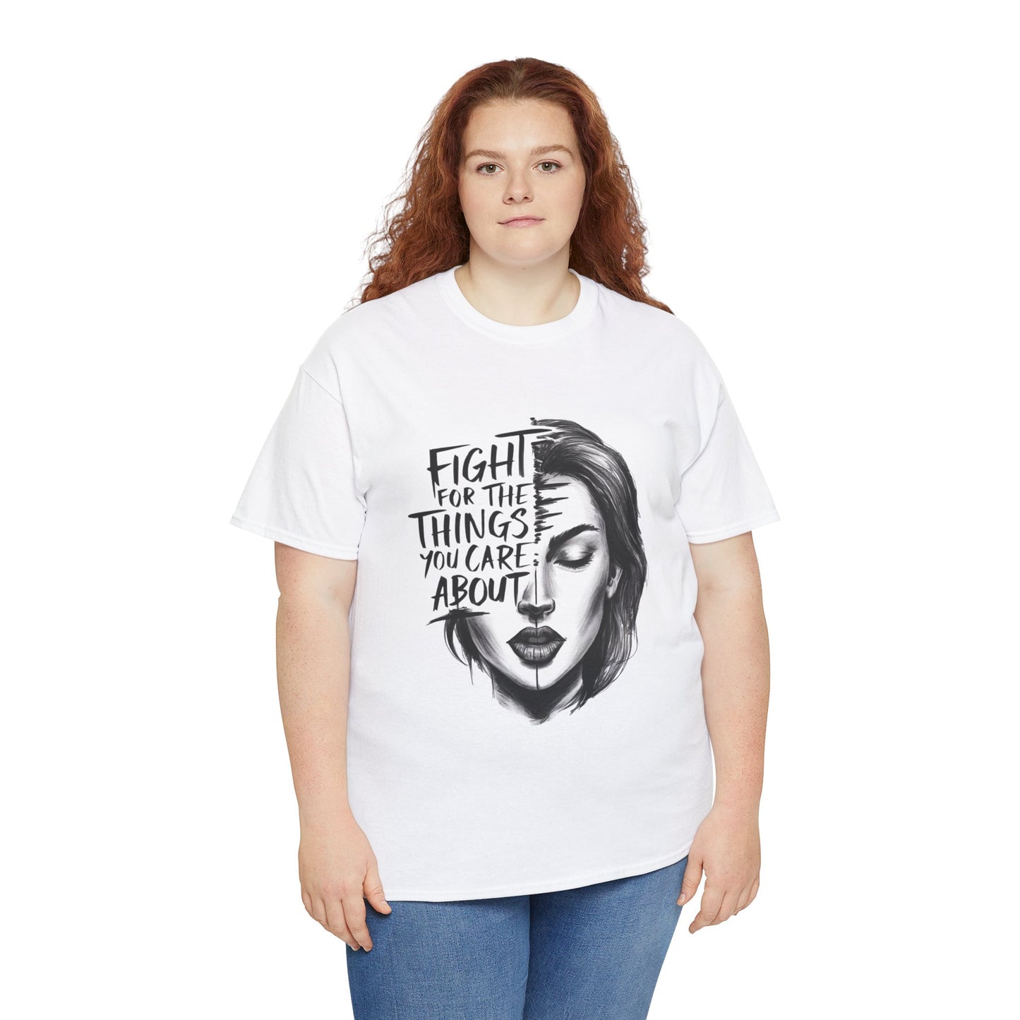 Fight Printed T Shirt with Hearts