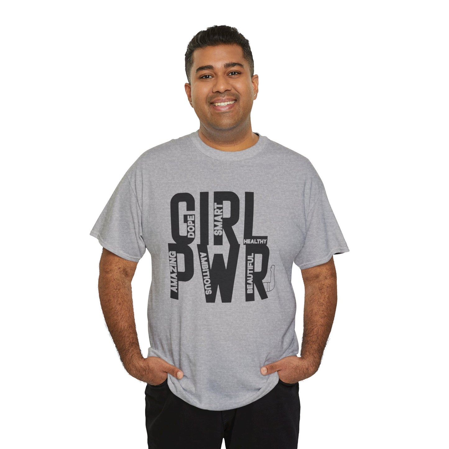 GIRL PWR Printed T Shirt with Hearts