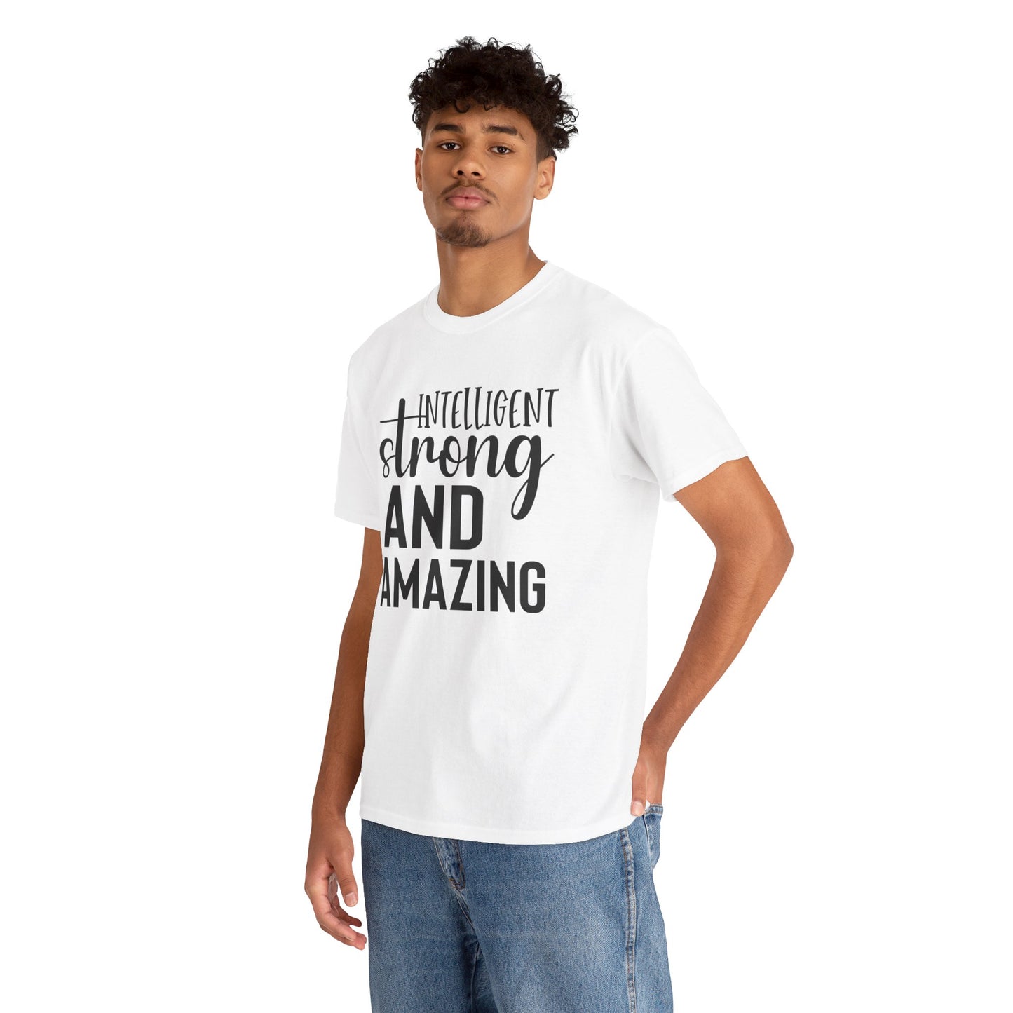 Intelligent Strong Printed T Shirt with Hearts