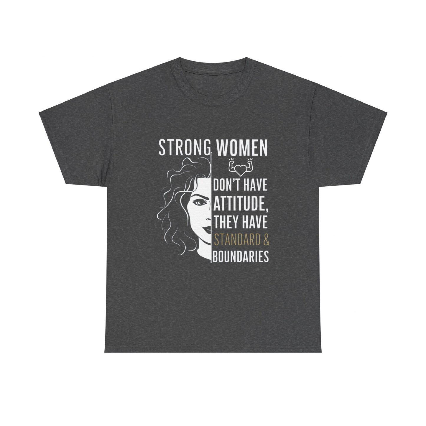 Strong Women Printed T Shirt with Hearts