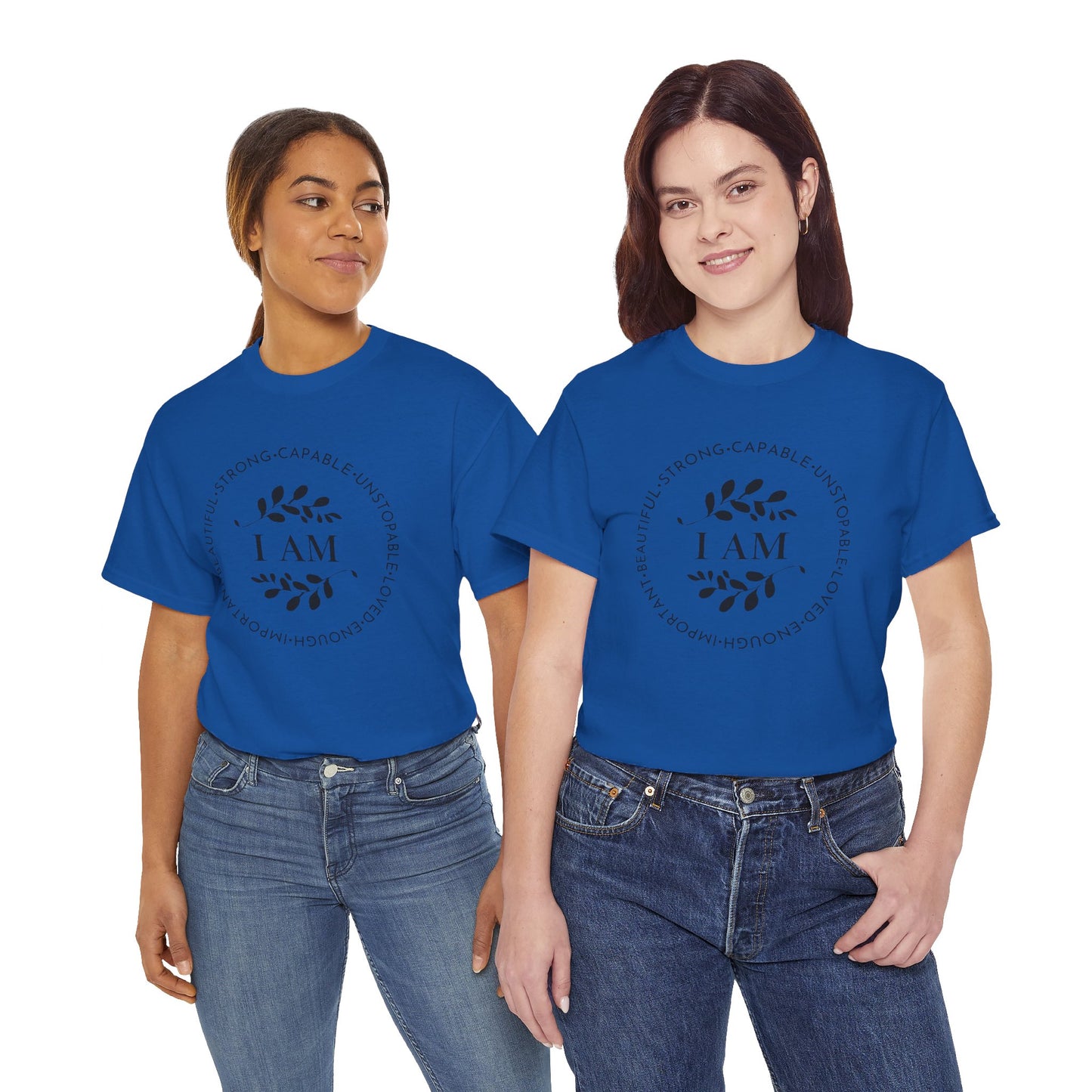 I AM Printed T Shirt with Hearts