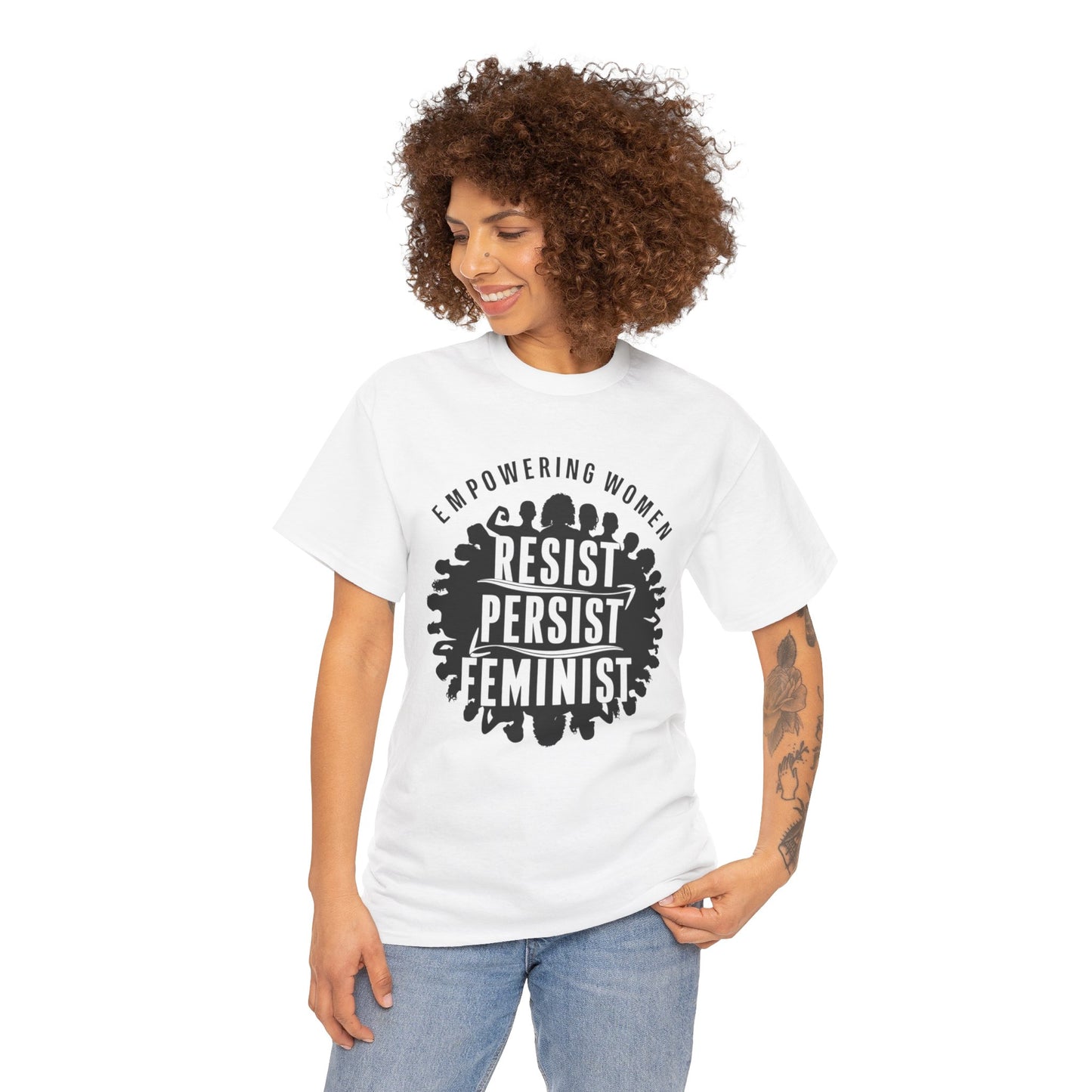 Empowering Women Printed T Shirt with Hearts