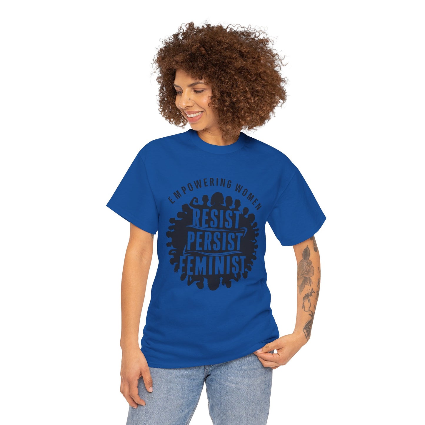 Empowering Women Printed T Shirt with Hearts