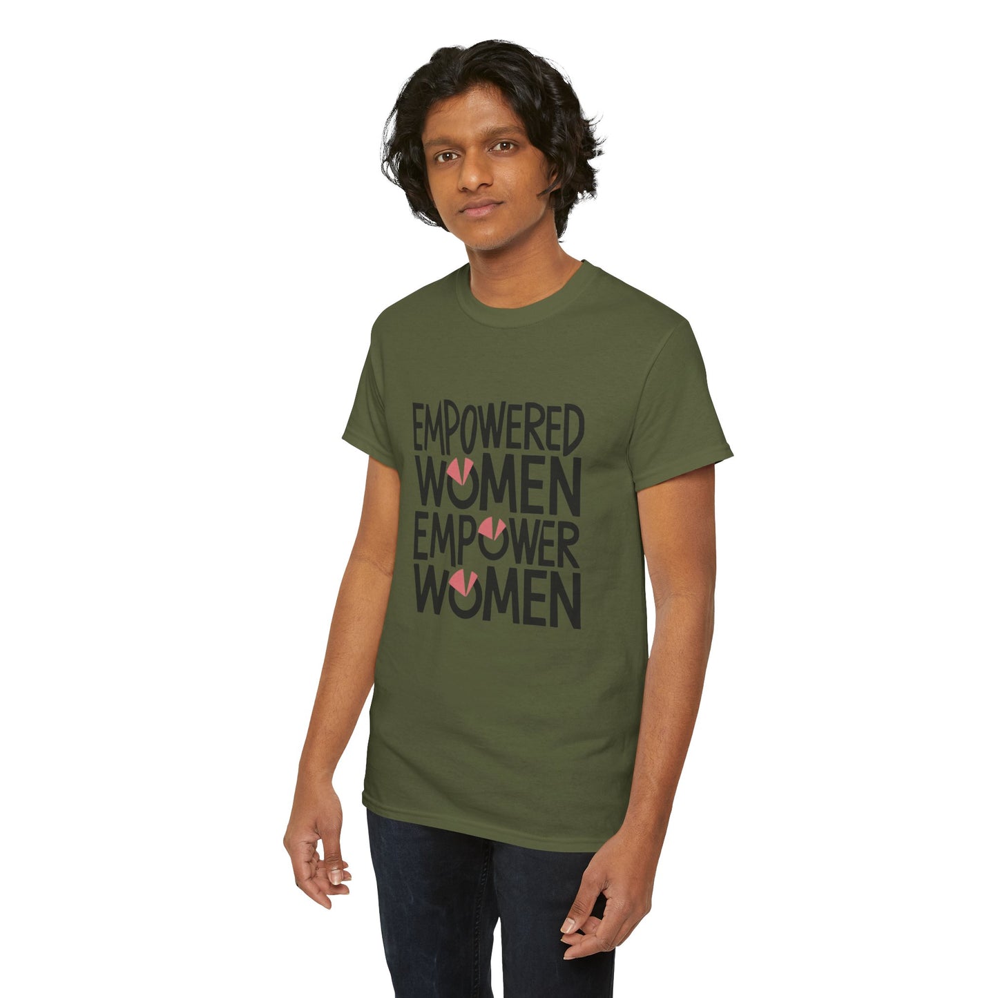 Empowered Printed T Shirt with Hearts