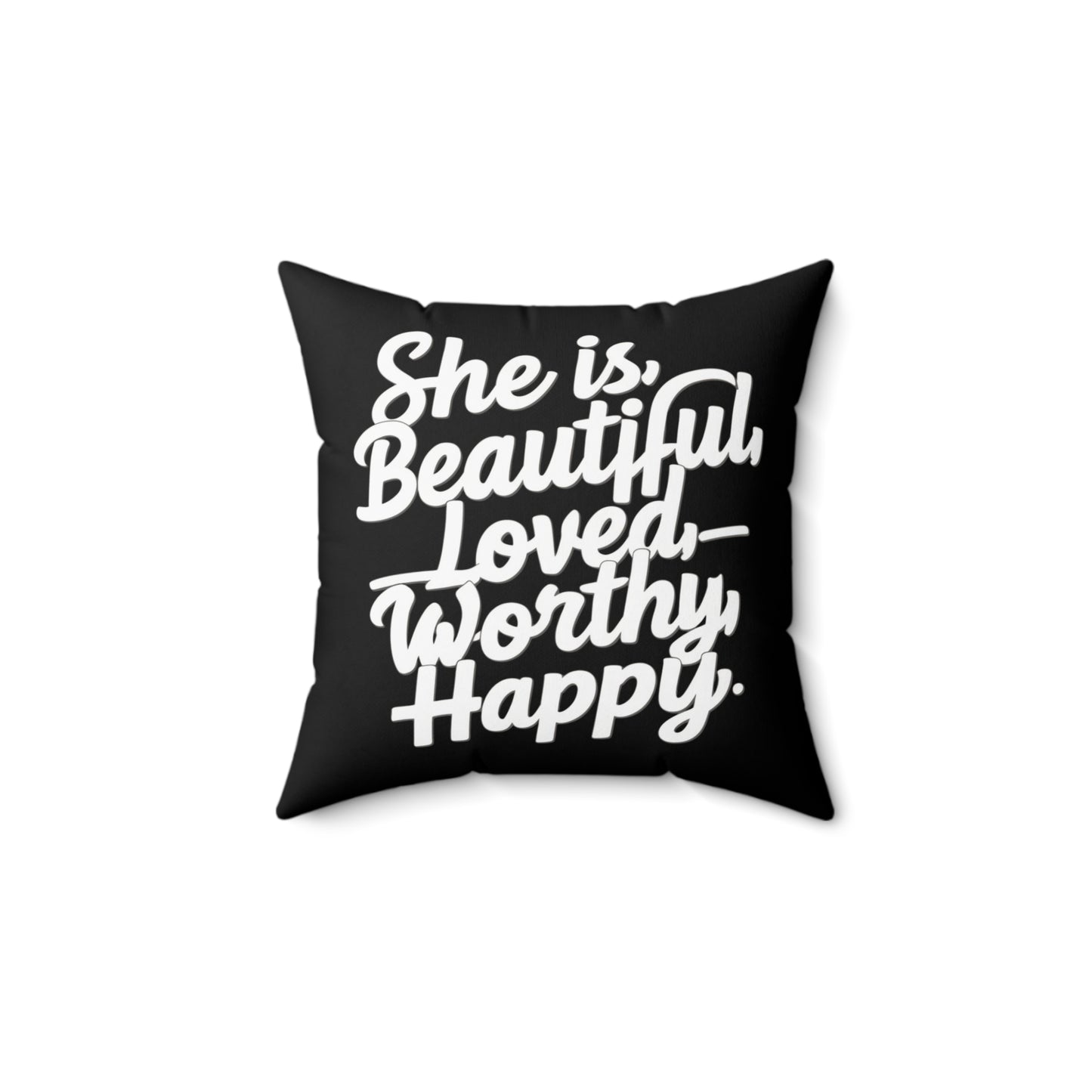 She Is Spun Polyester Square Pillow