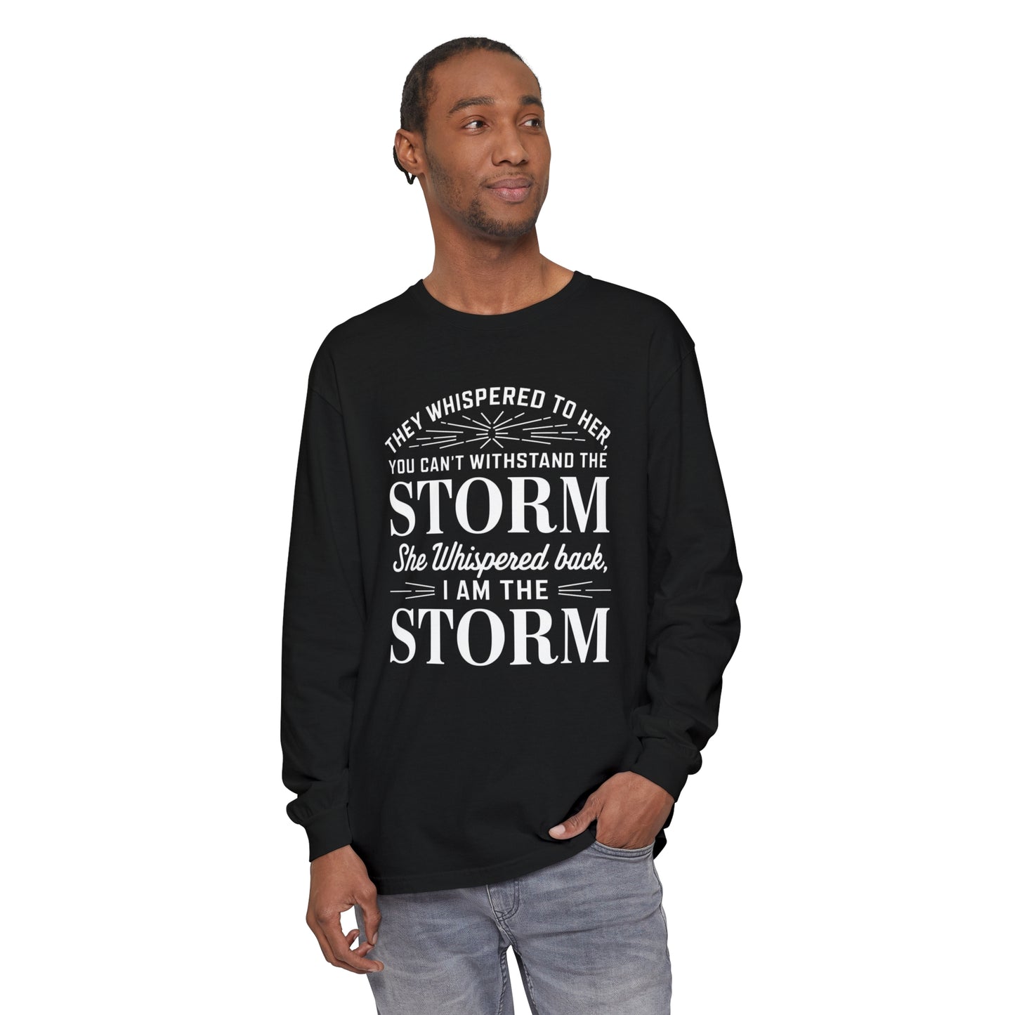 They Whispered Women Garment-dyed Long Sleeve T-Shirt