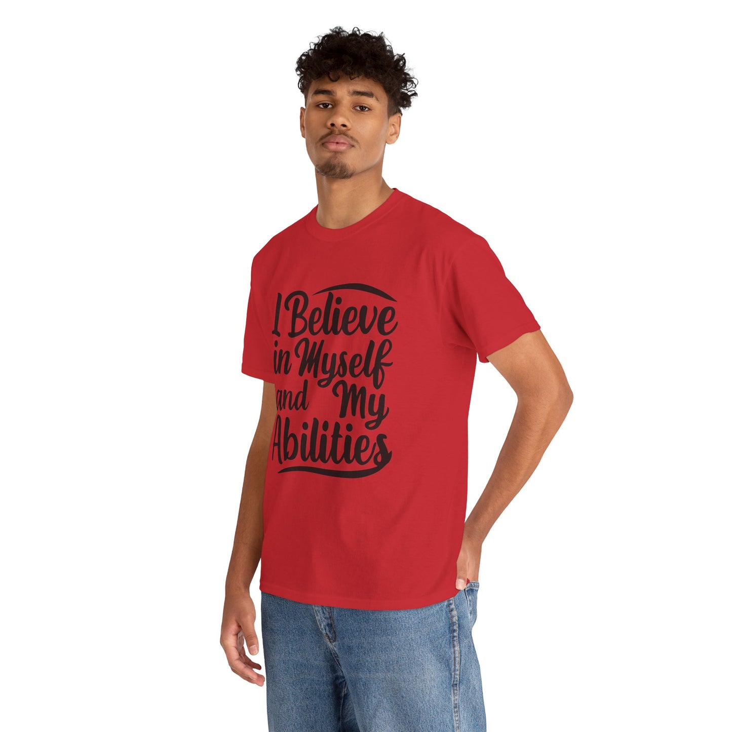 I Believe Printed T Shirt with Hearts