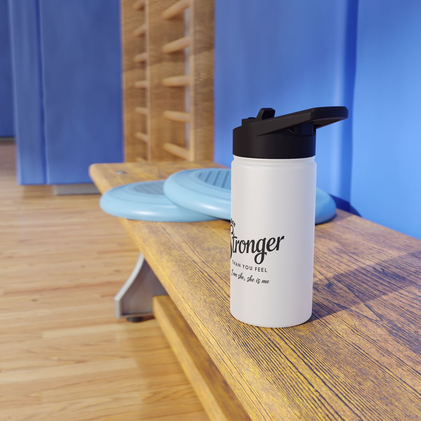 You Are Stronger Stainless Steel Water Bottle, Standard Lid