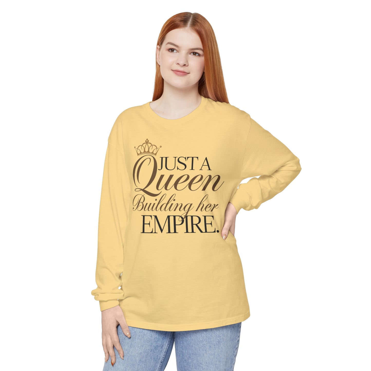 Just A Women Garment-dyed Long Sleeve T-Shirt