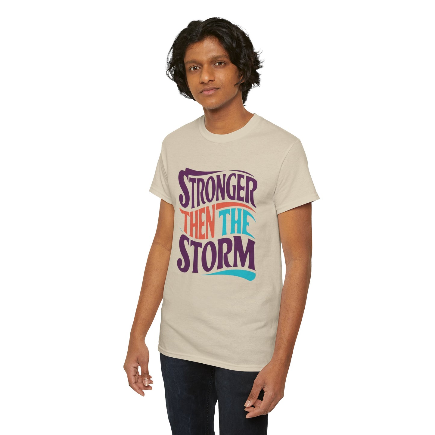 Stronger Then  Printed T Shirt with Hearts