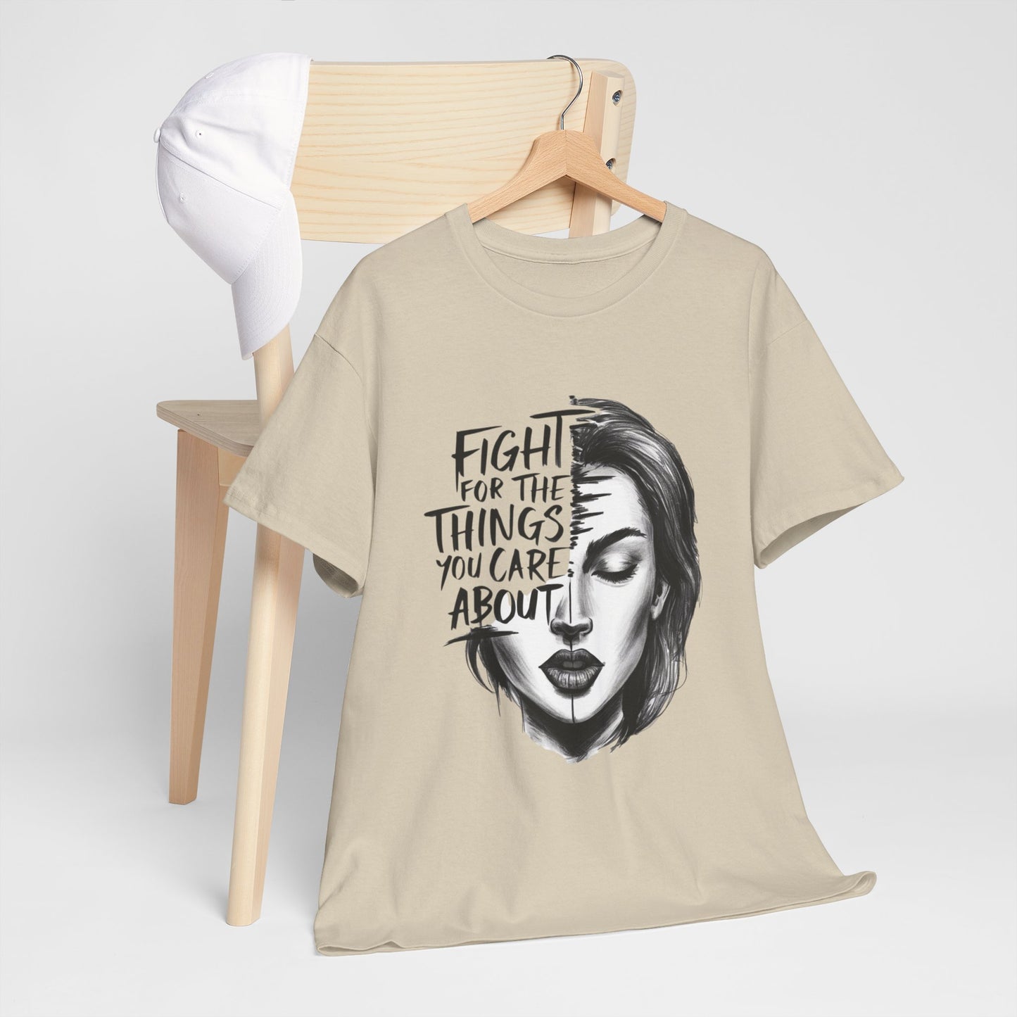 Fight Printed T Shirt with Hearts