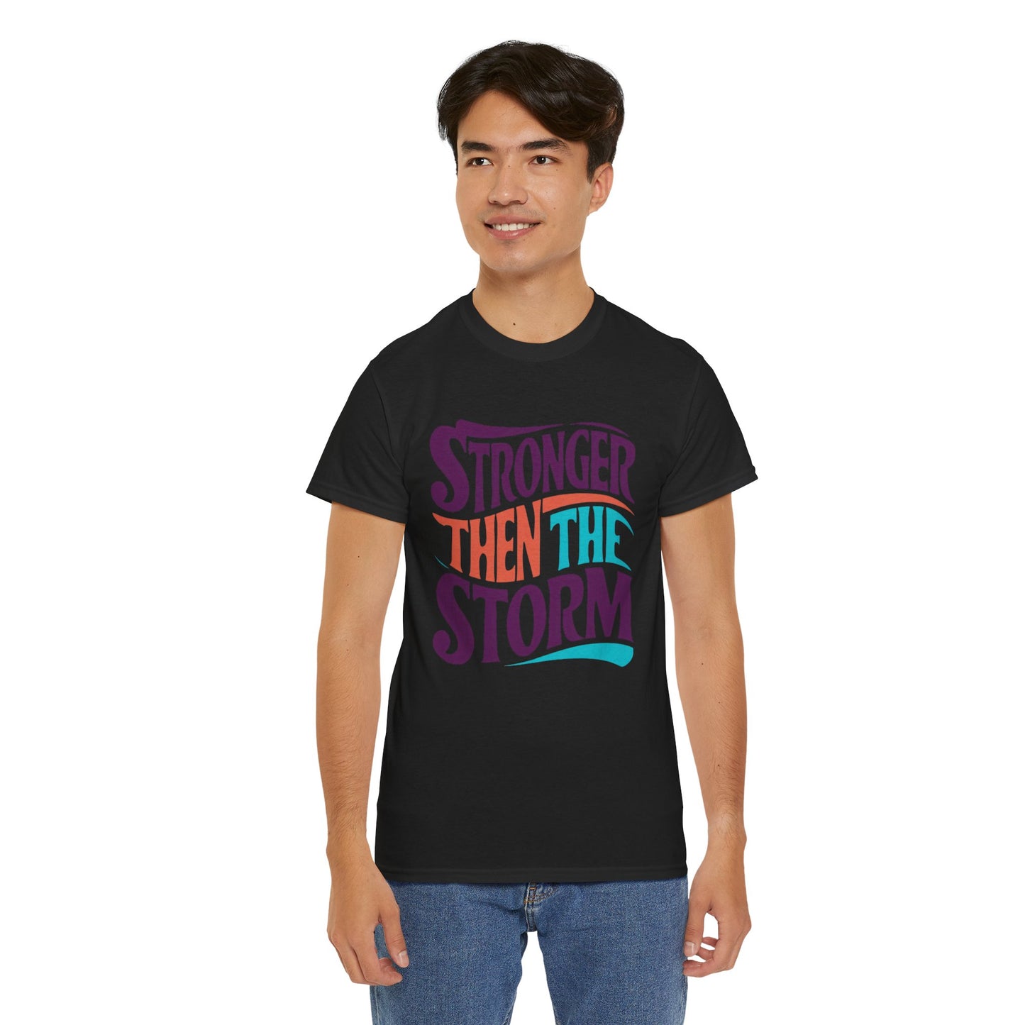 Stronger Then  Printed T Shirt with Hearts