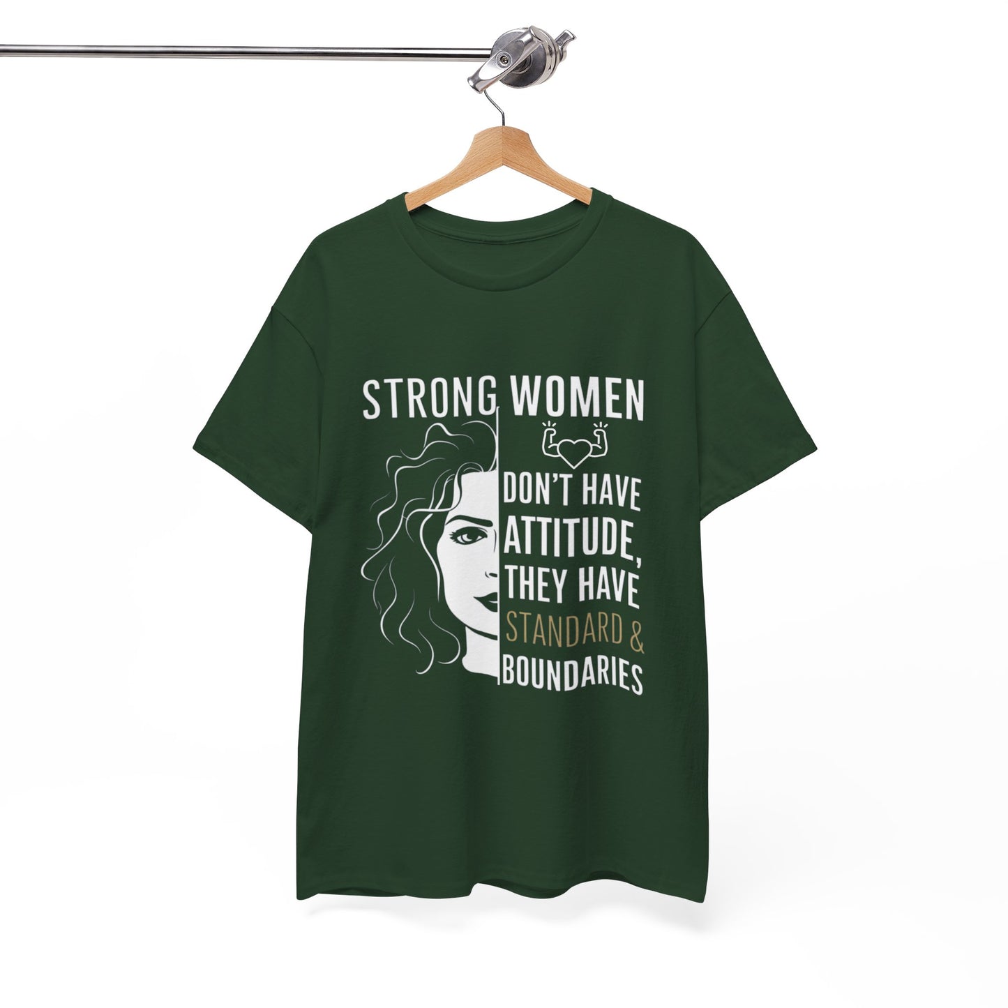 Strong Women Printed T Shirt with Hearts