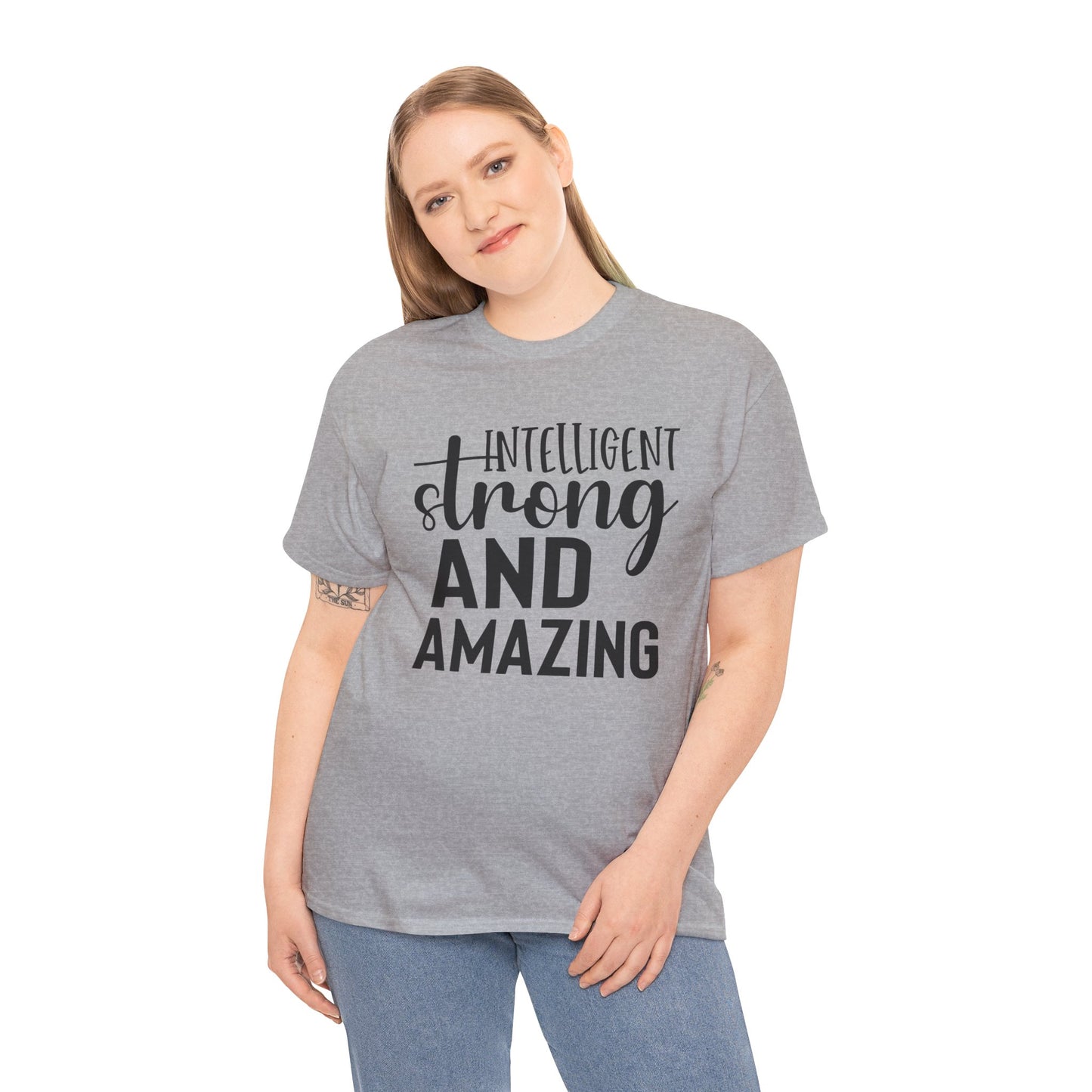 Intelligent Strong Printed T Shirt with Hearts