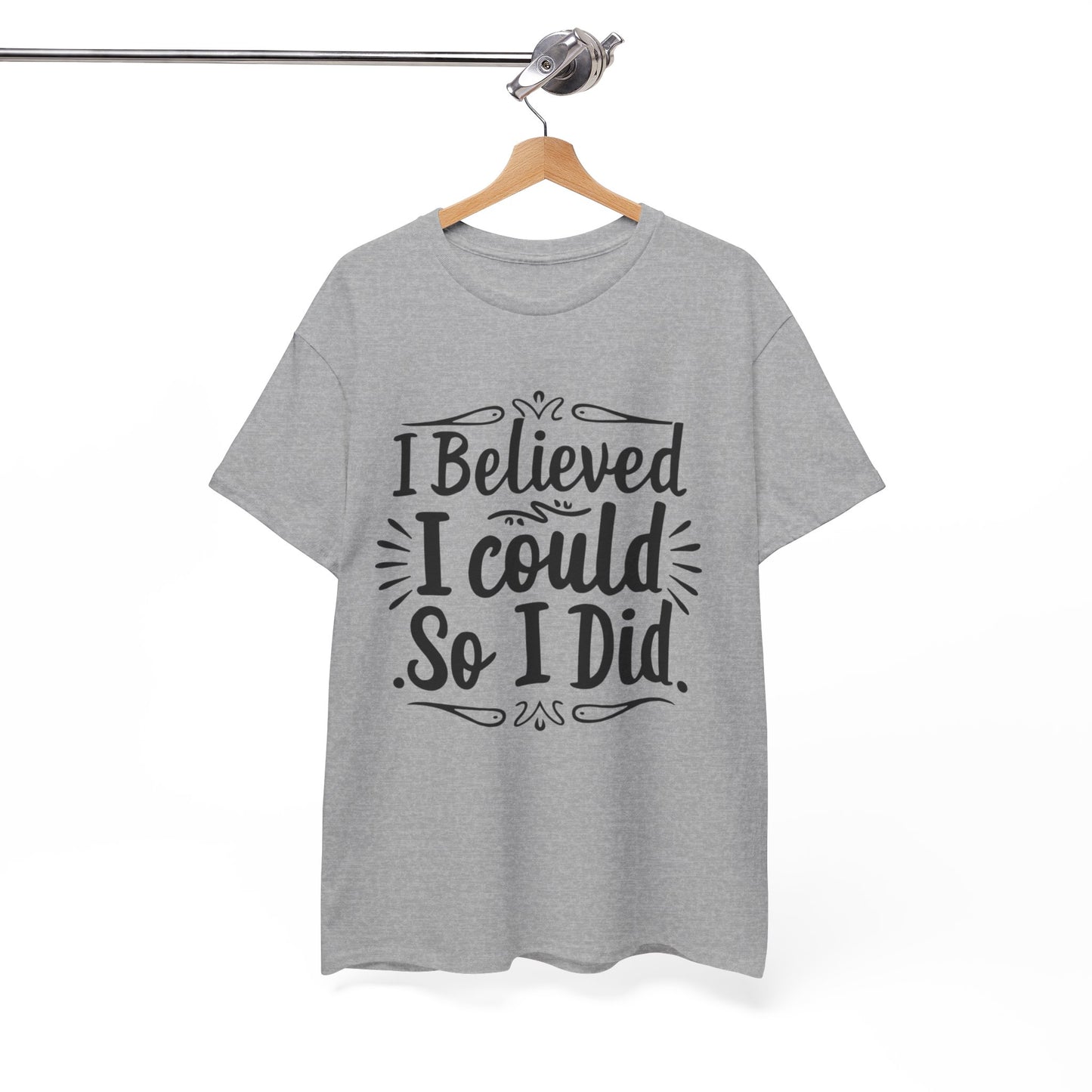 I Believed Printed T Shirt with Hearts