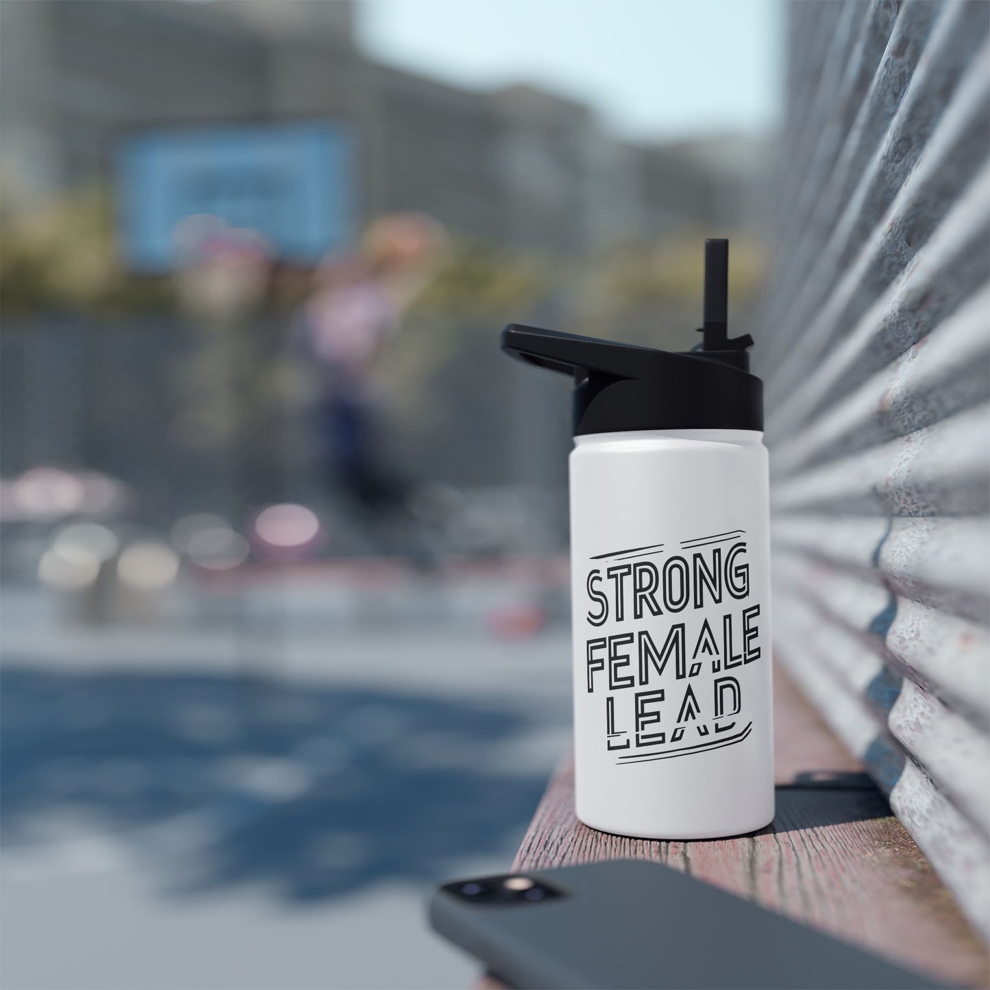 Strong Female Stainless Steel Water Bottle, Standard Lid