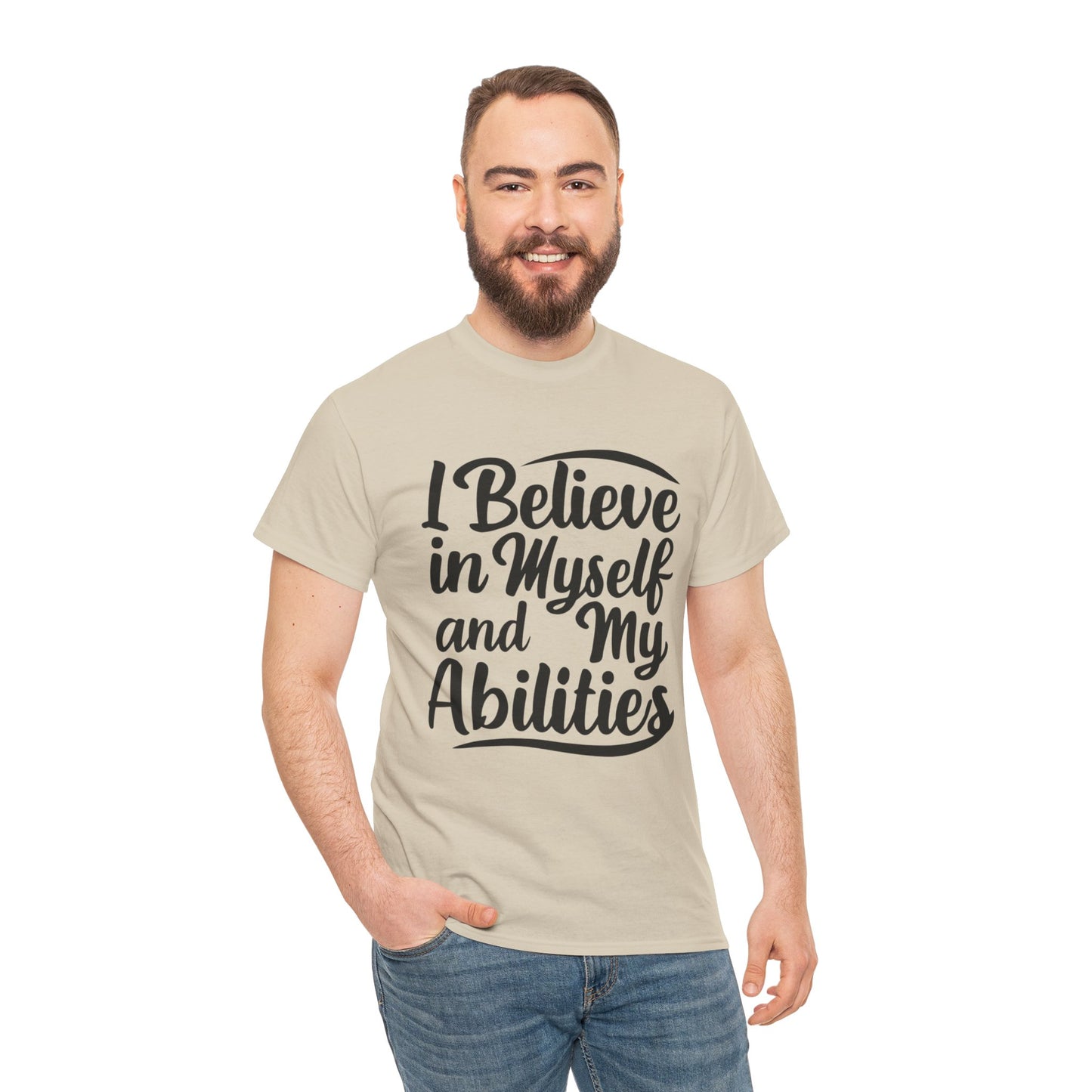 I Believe Printed T Shirt with Hearts