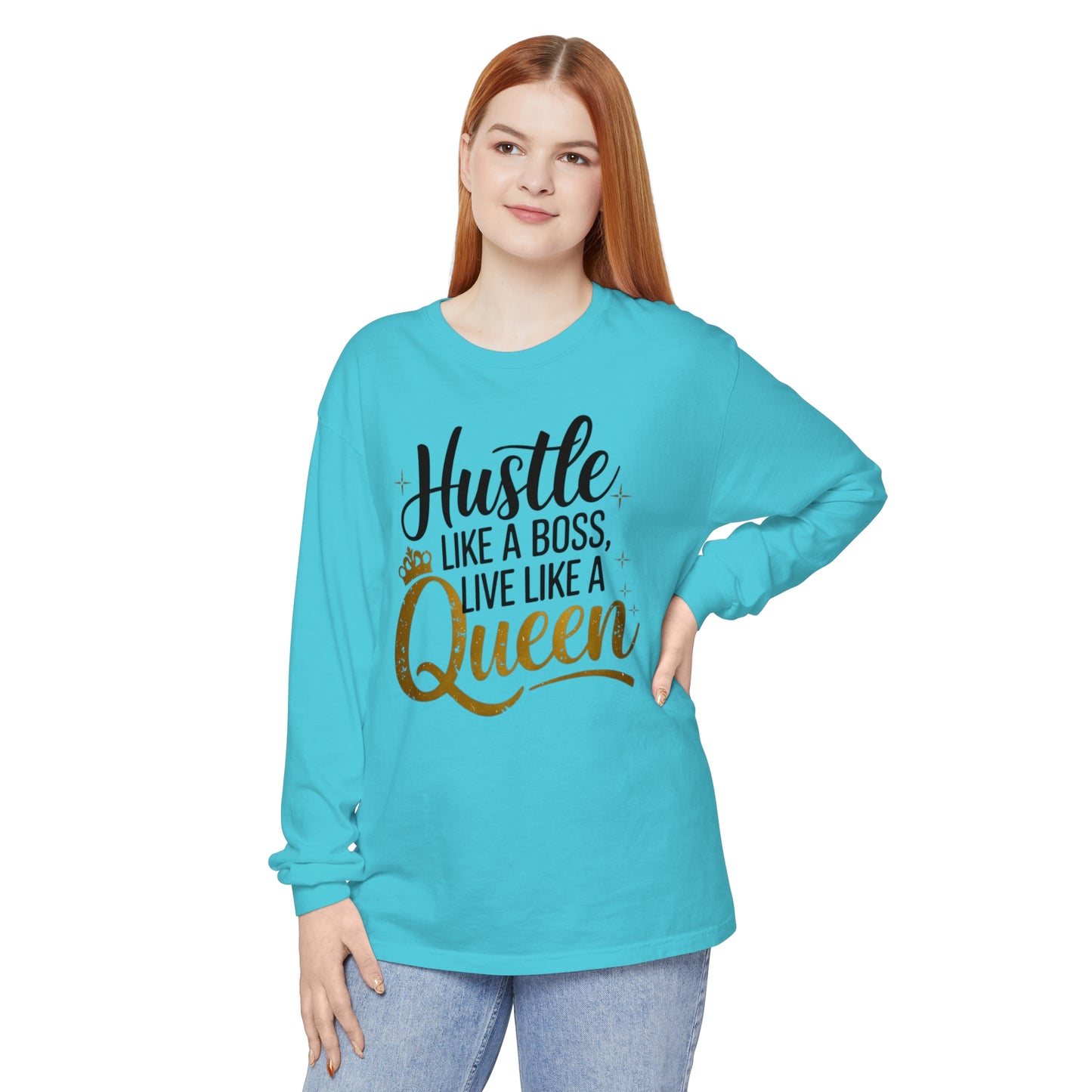Hustle Women Garment-dyed Long Sleeve T-Shirt