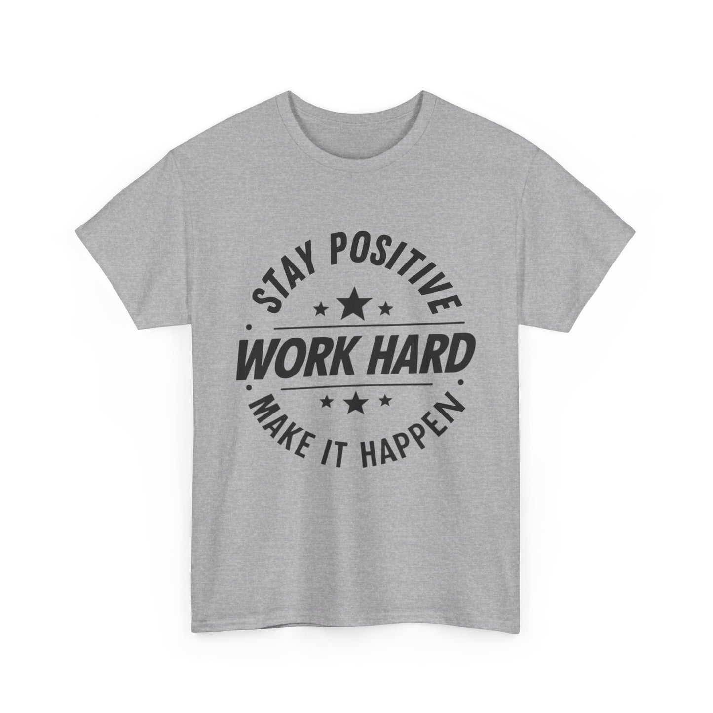 Stay Positive Printed T Shirt with Hearts
