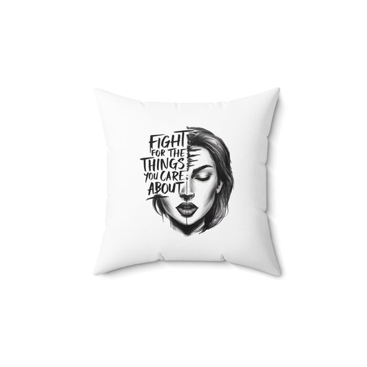 Fight The  Spun Polyester Square Pillow