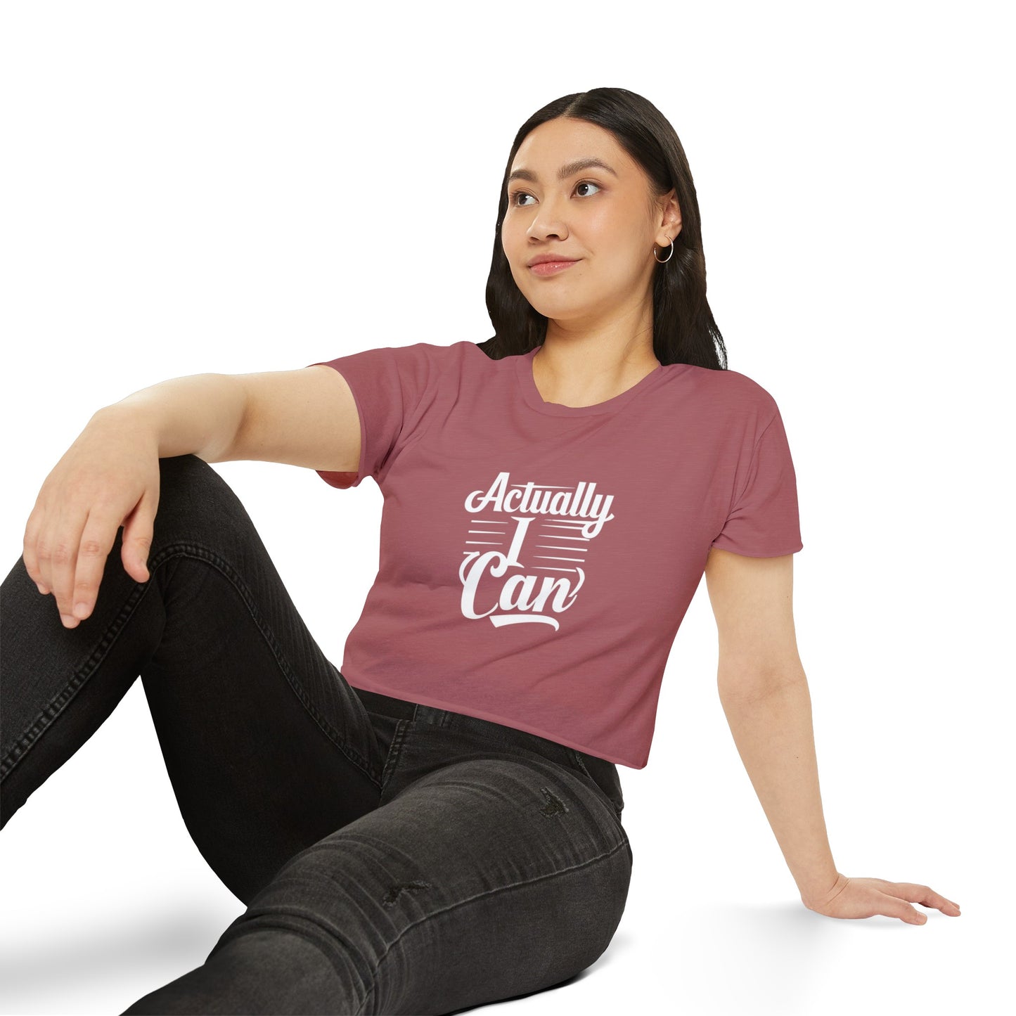 Actually I Can Women's Festival Crop Top