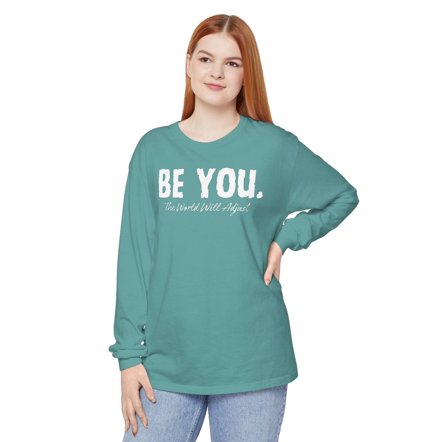 Be You Women Garment-dyed Long Sleeve T-Shirt
