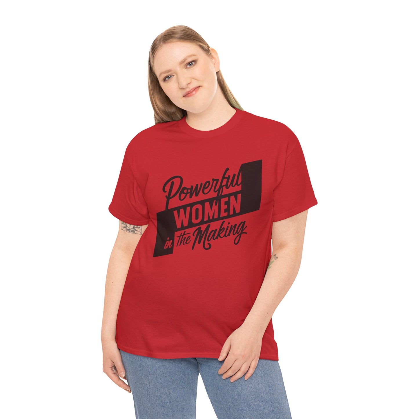 Powerful Women Printed T Shirt with Hearts