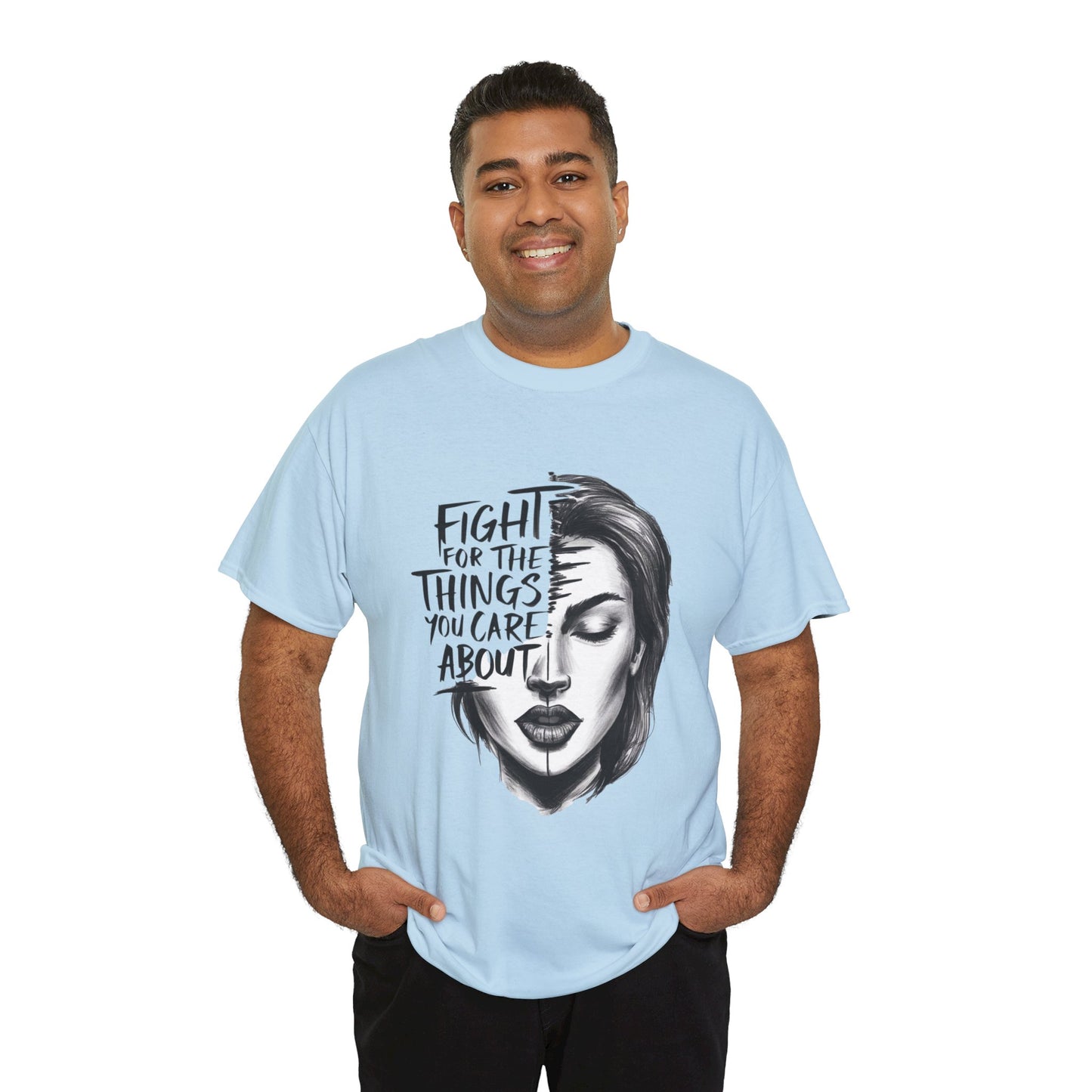 Fight Printed T Shirt with Hearts