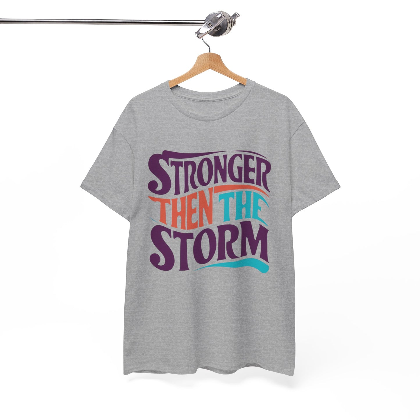 Stronger Then  Printed T Shirt with Hearts