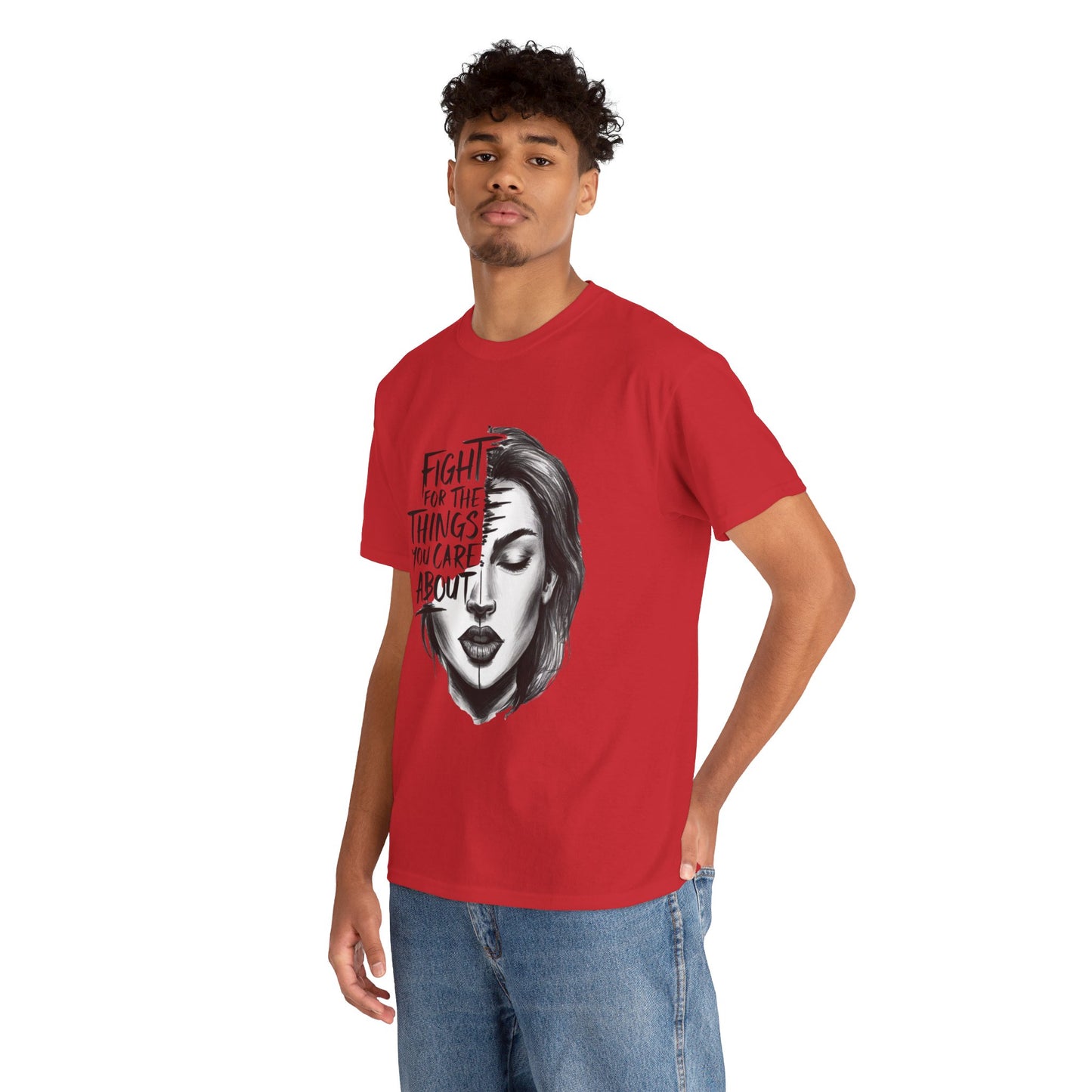 Fight Printed T Shirt with Hearts