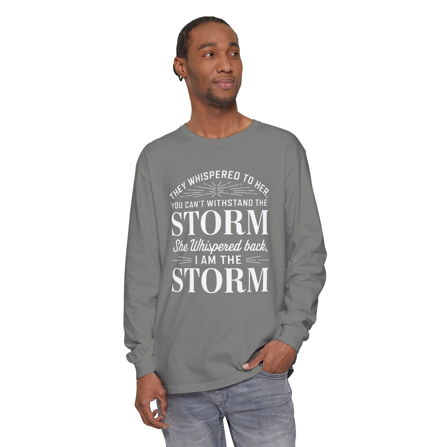 They Whispered Women Garment-dyed Long Sleeve T-Shirt