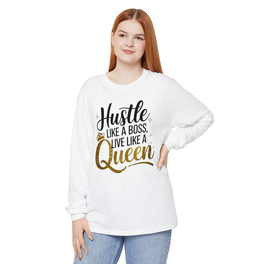 Hustle Women Garment-dyed Long Sleeve T-Shirt