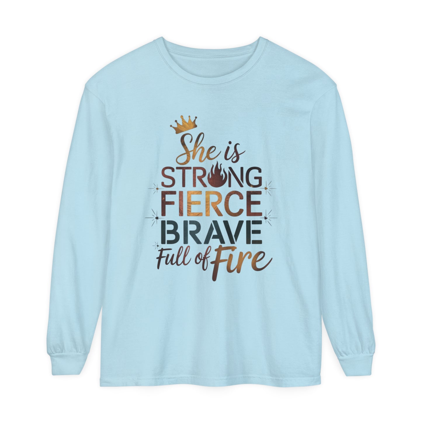 She Is Women Garment-dyed Long Sleeve T-Shirt