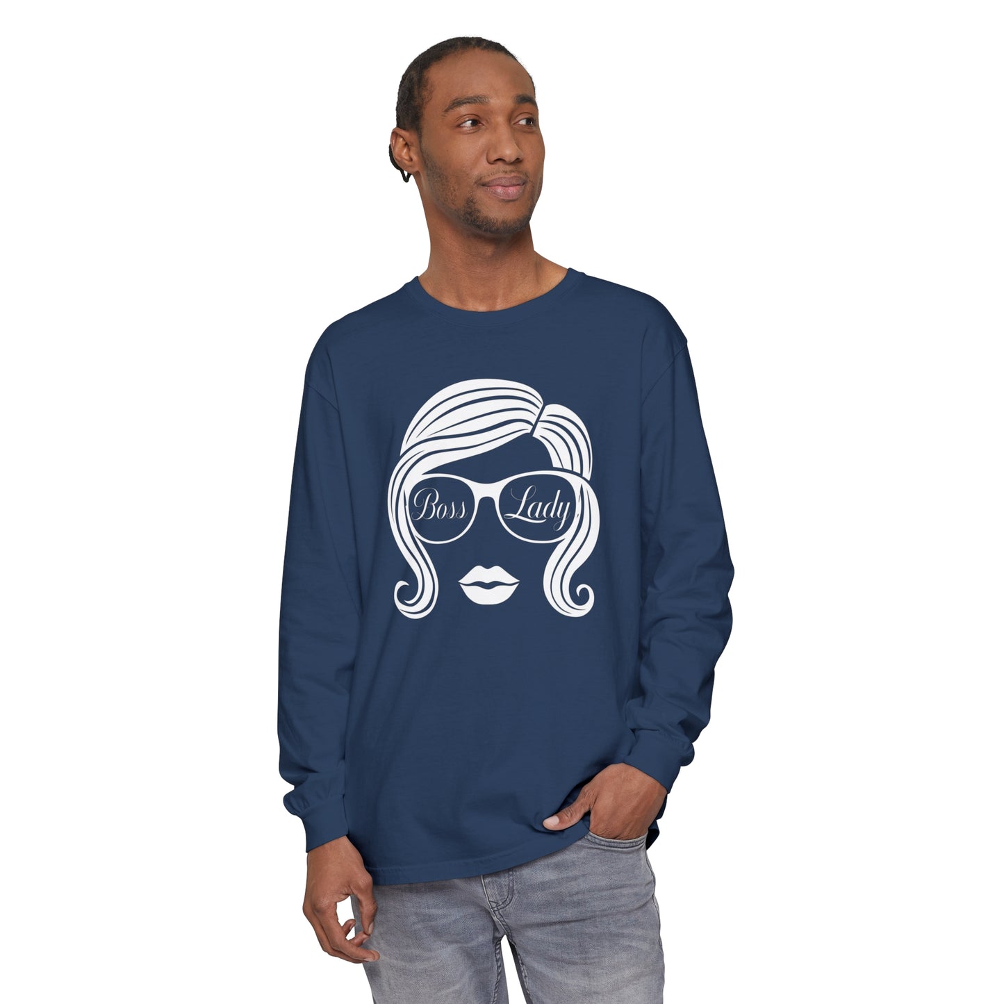 Boss Lady Women Garment-dyed Long Sleeve T-Shirt