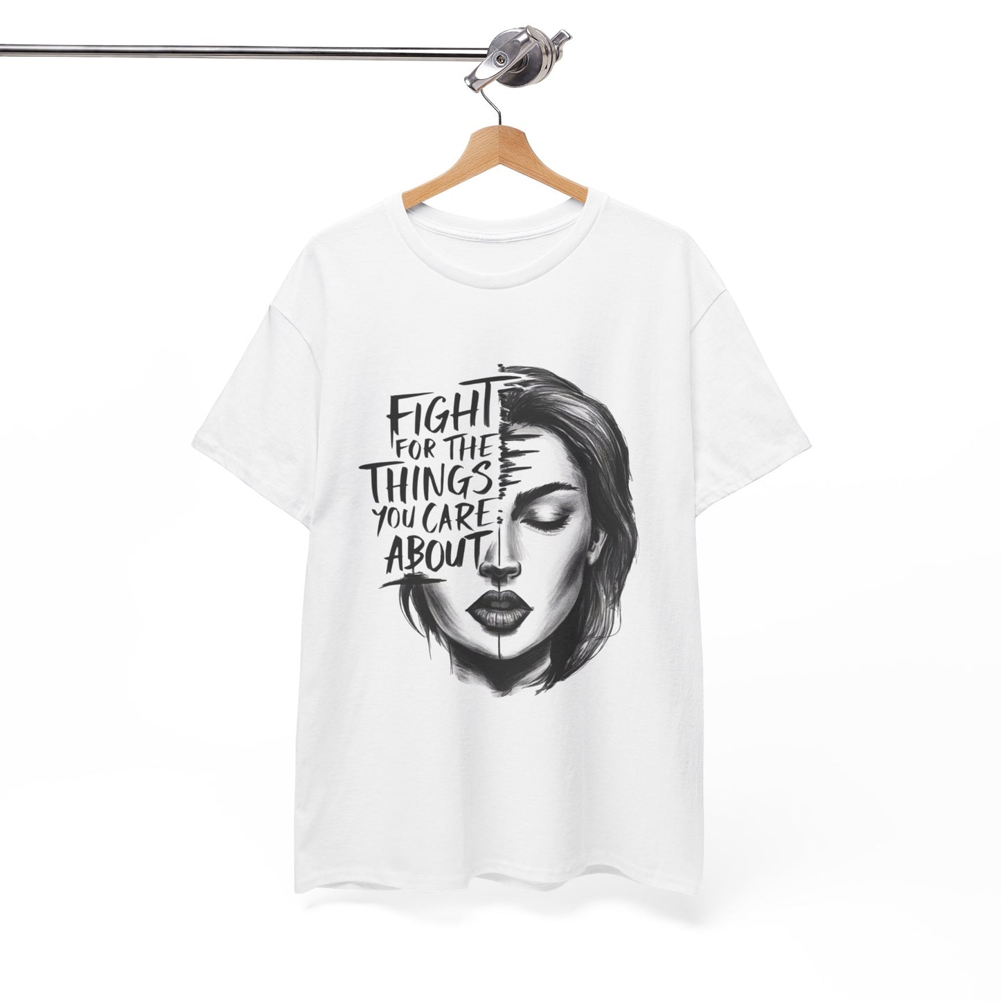 Fight Printed T Shirt with Hearts