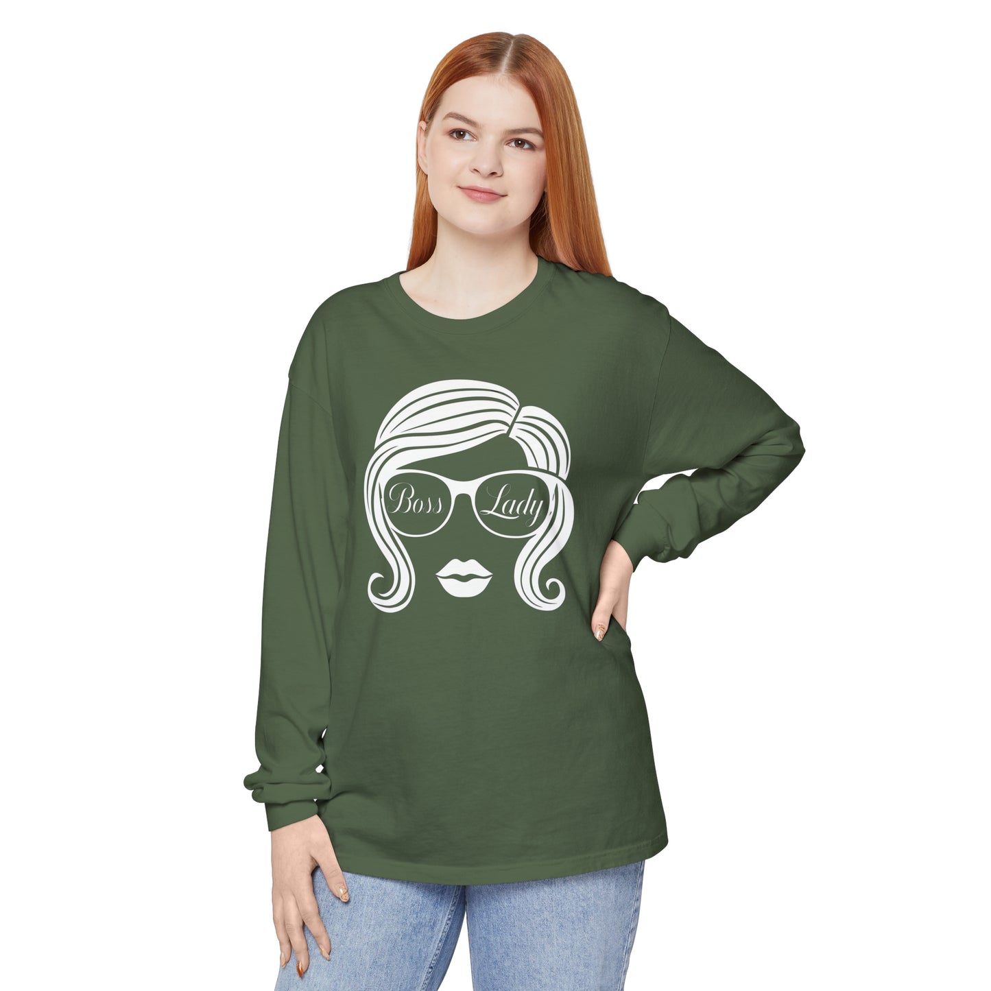 Boss Lady Women Garment-dyed Long Sleeve T-Shirt