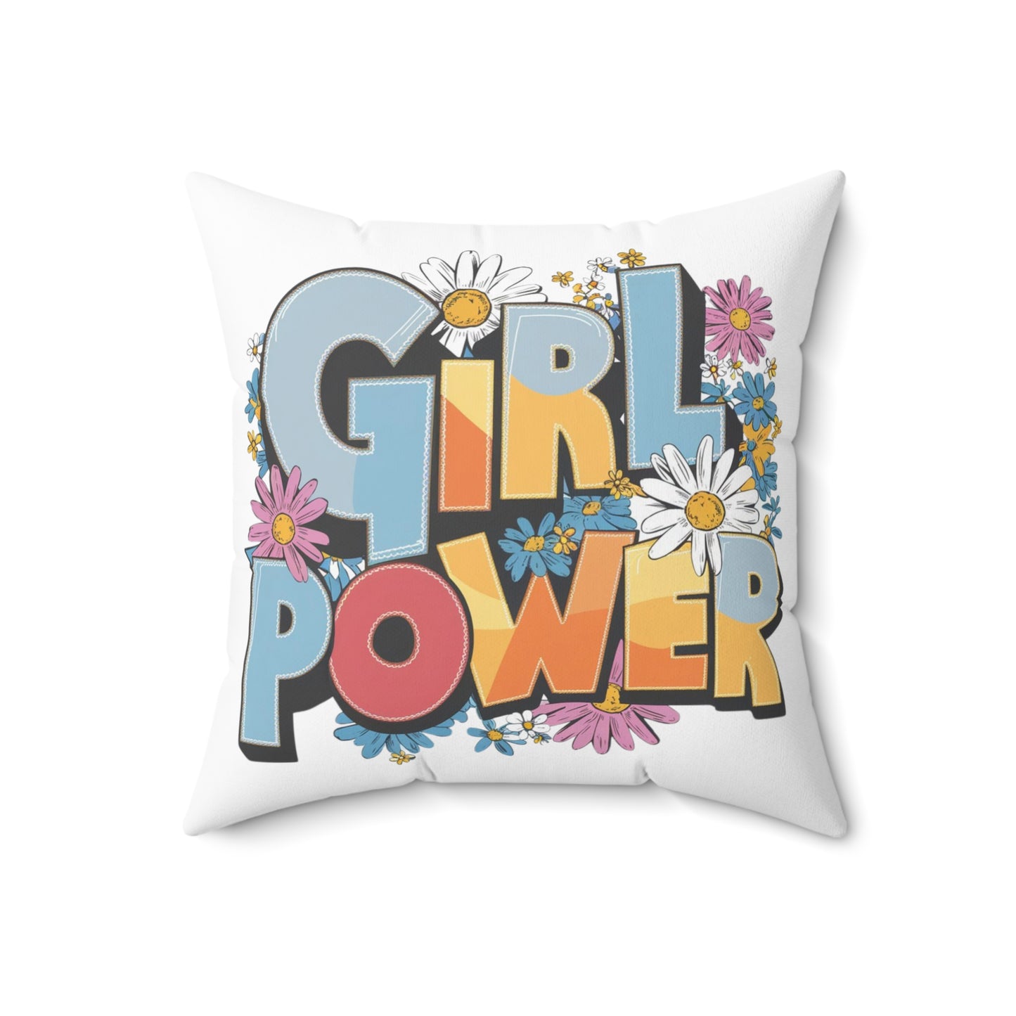 Girl Power Spun Polyester Square Pillow