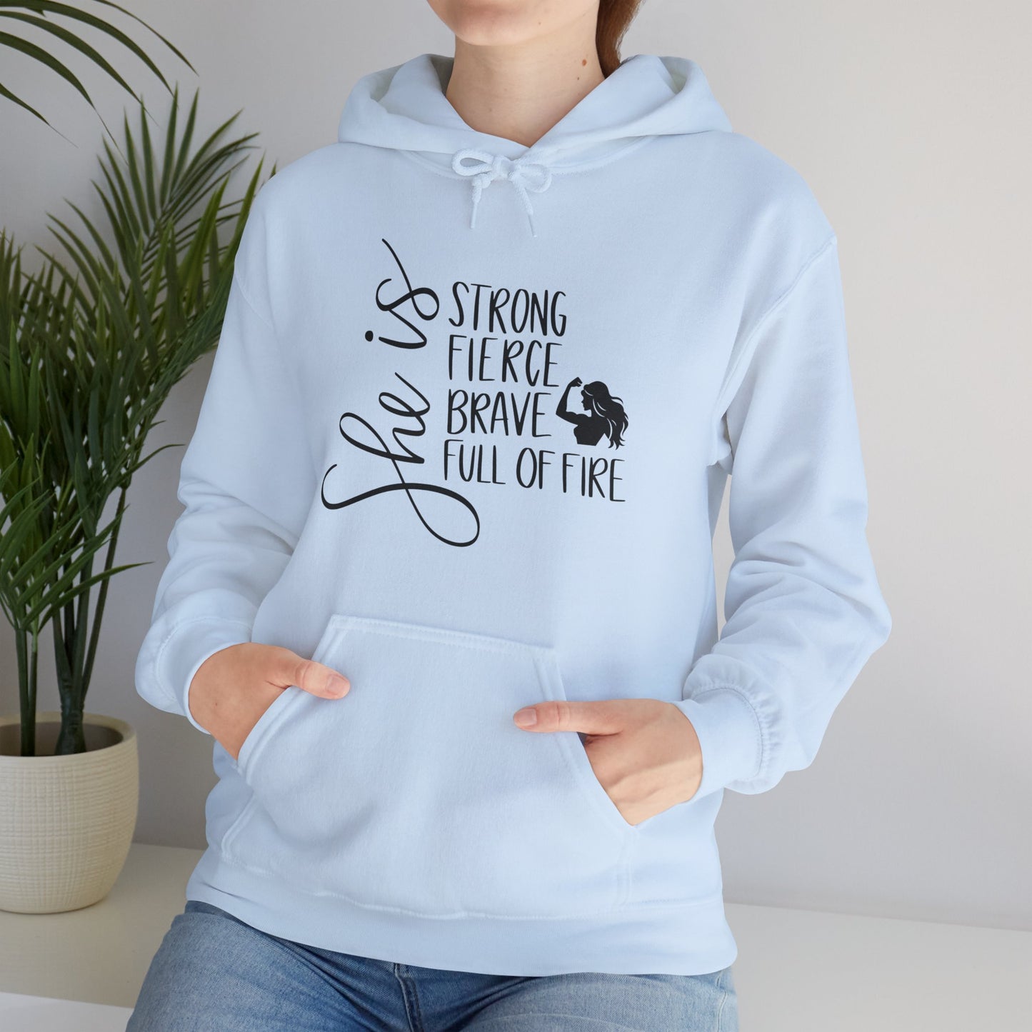 She Is Strong Fierce Brave Unisex Heavy Blend™ Hooded Sweatshirt
