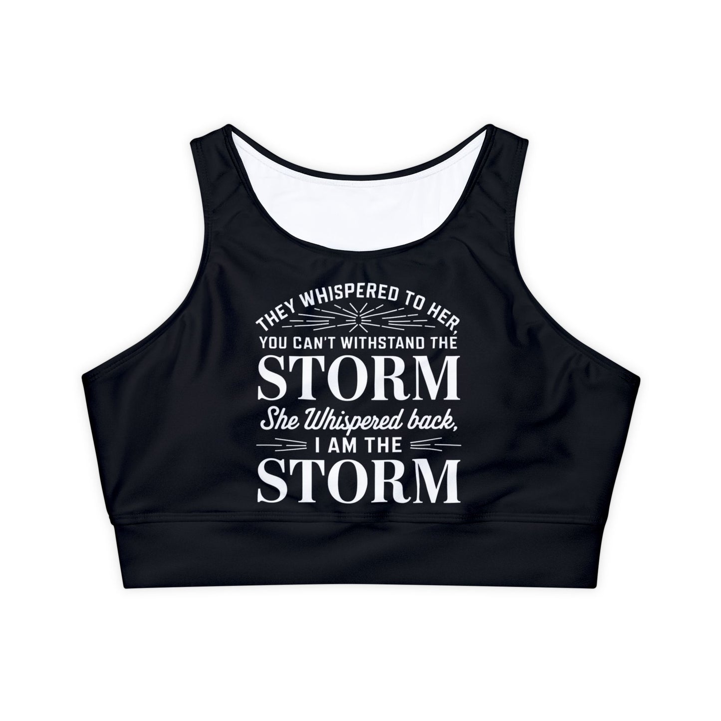 They Whispered Fully Lined, Padded Sports Bra (AOP)